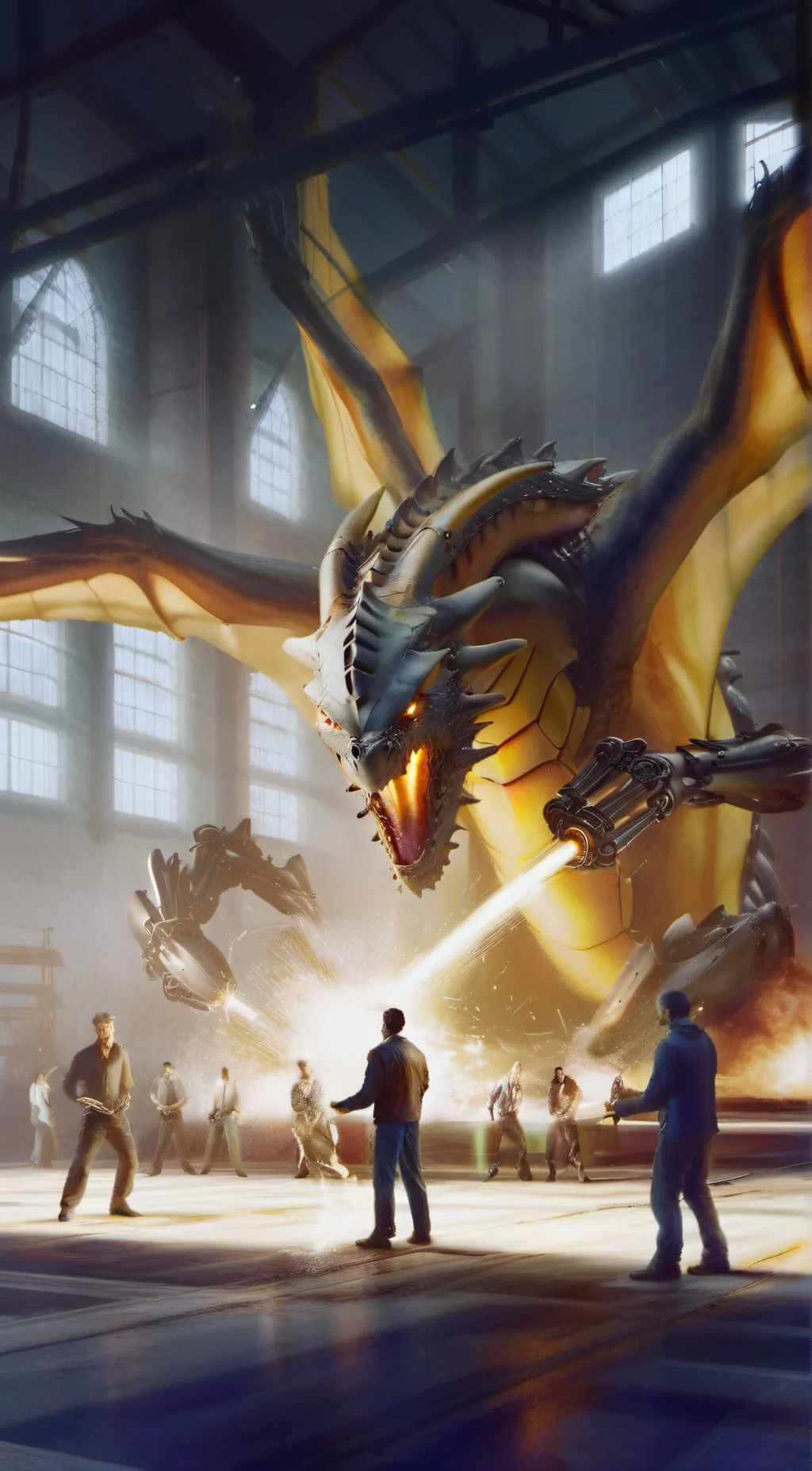 ai character: dragon machine  background