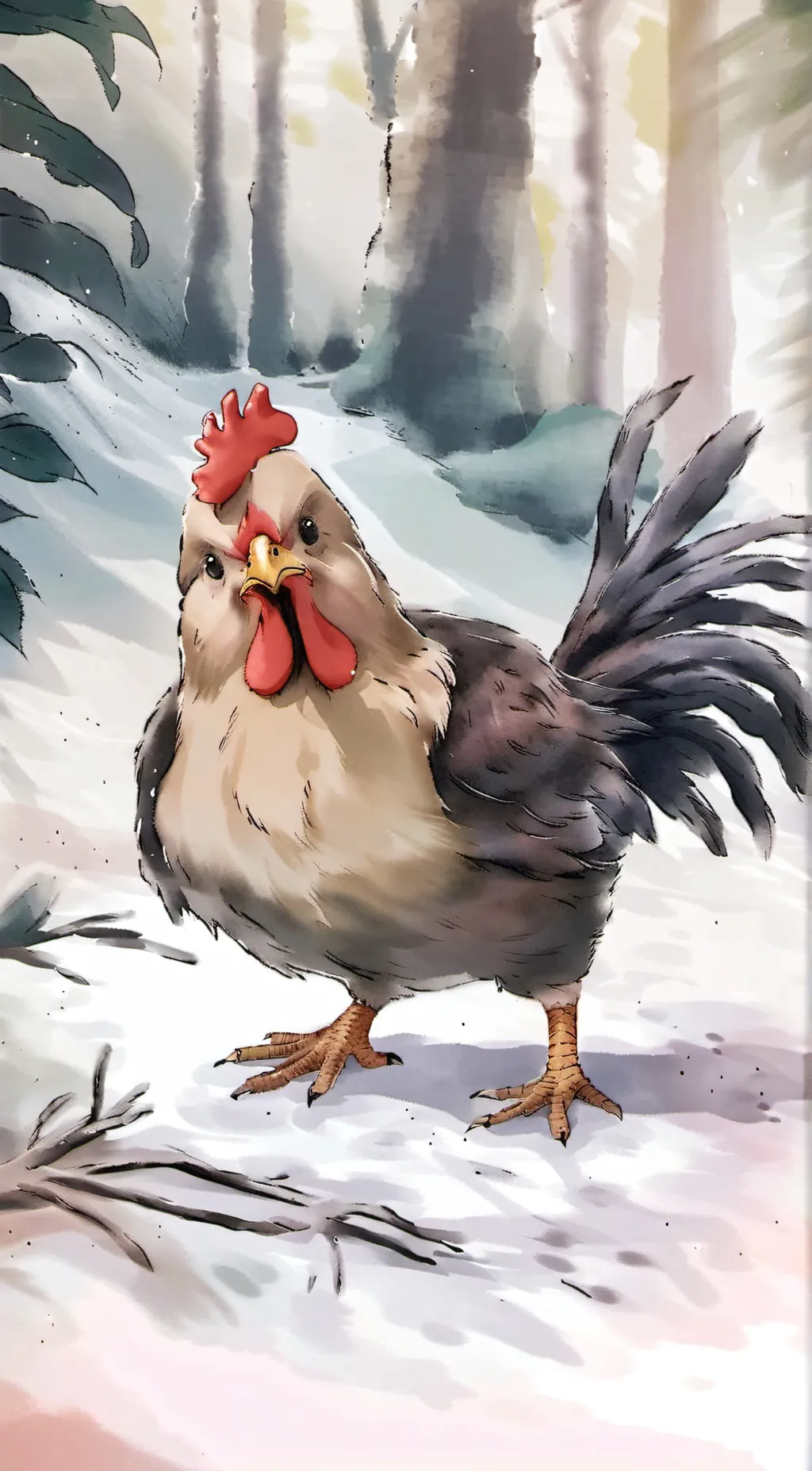 ai character: Arson the chicken background