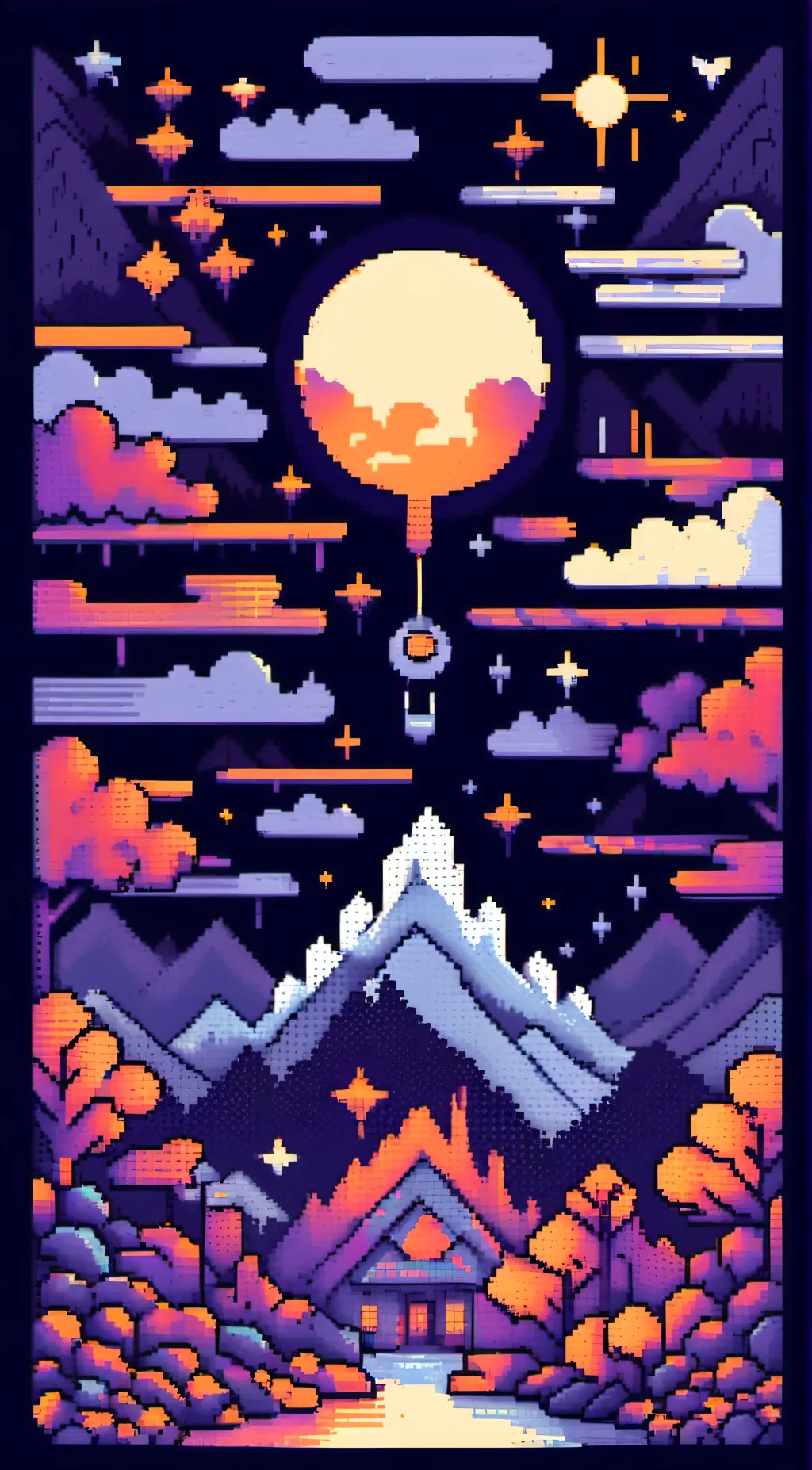 ai character: Full moon. background