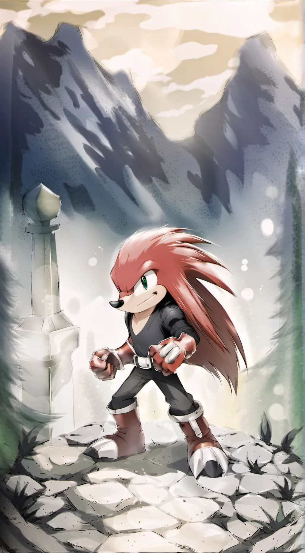 ai character: knuckles  background