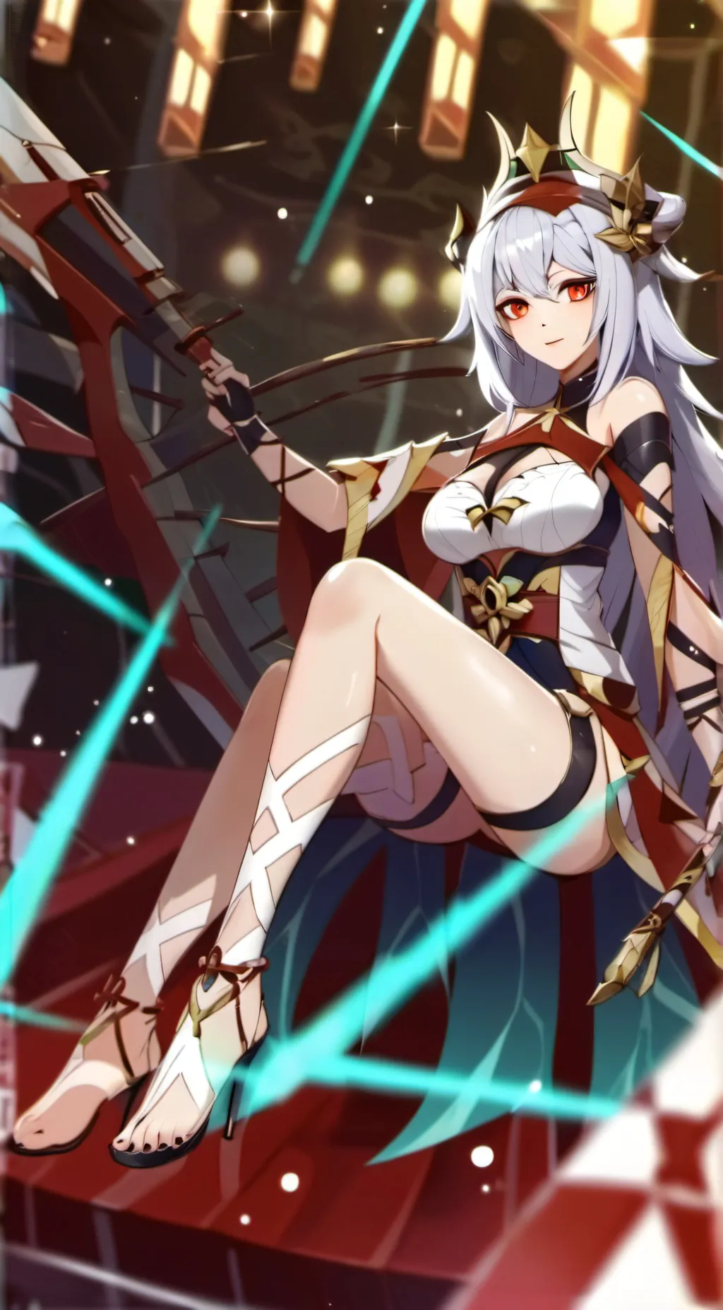 ai character: Anime girl feet background