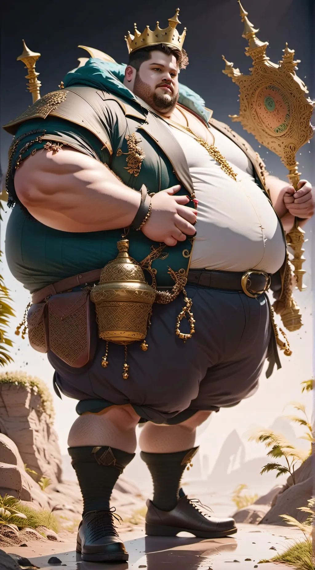 ai character: King Avari  background