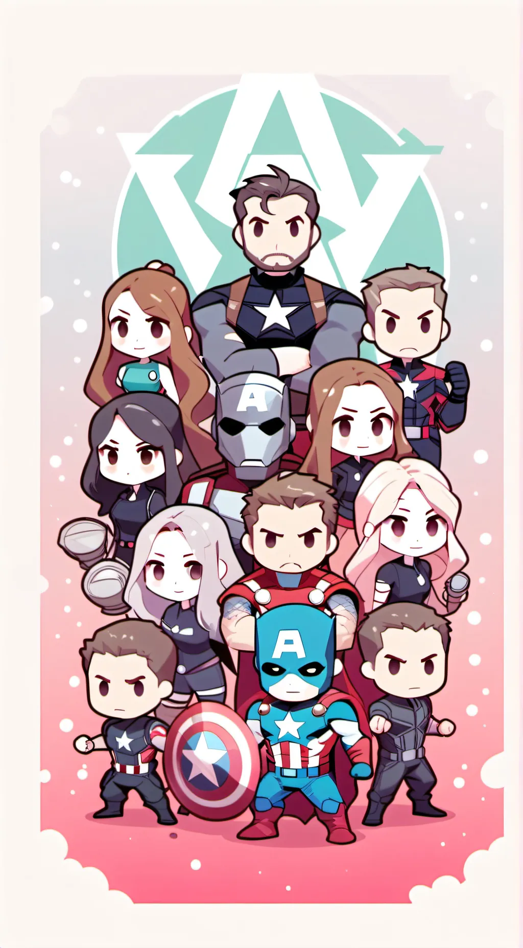 ai character: The Avengers!!  background