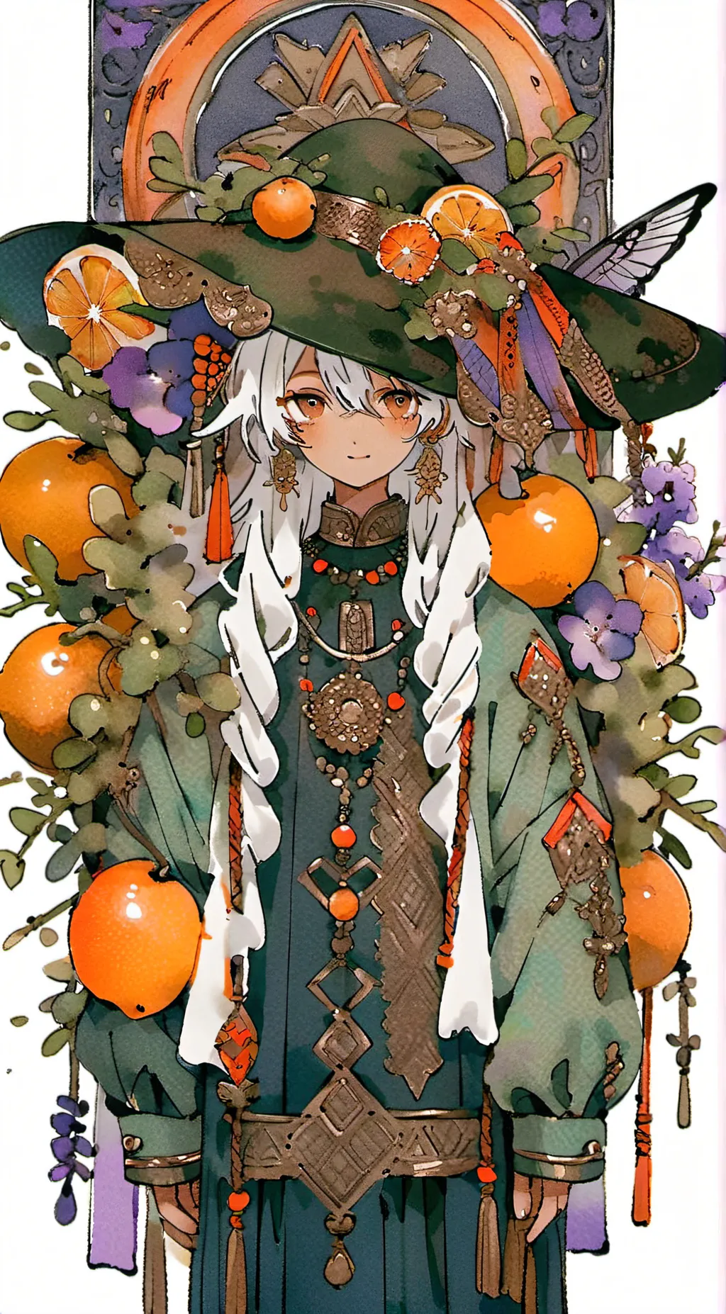 ai character: purple x orange 💜🧡 background