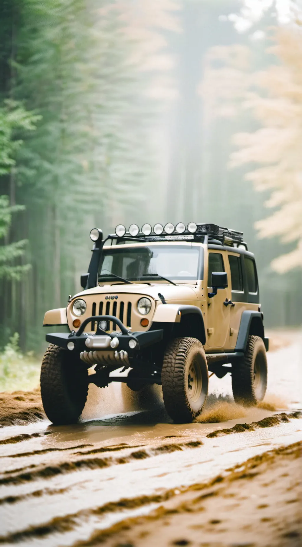 ai character: Deset tan jeep background