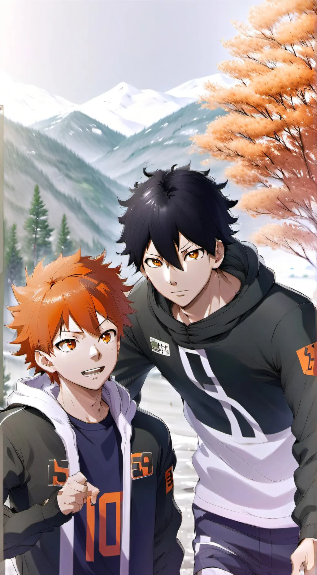 ai character: Kageyama and Hin  background