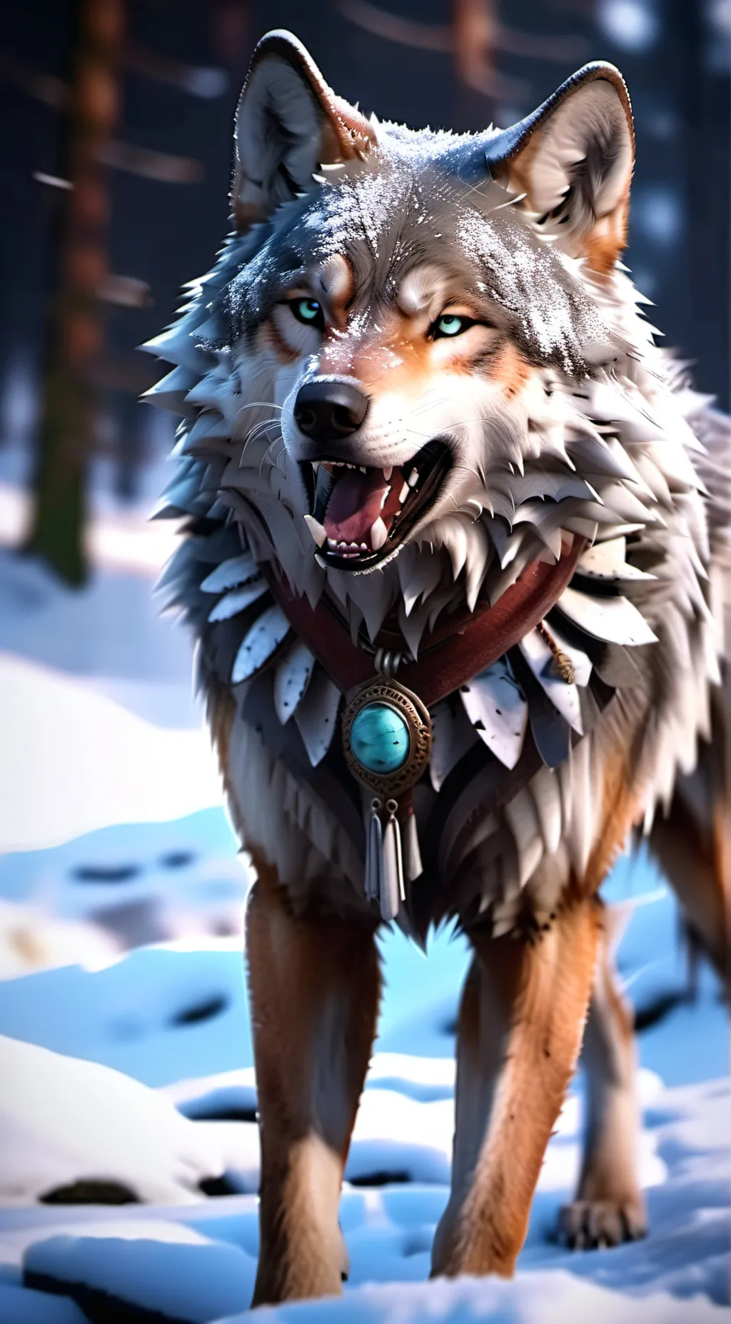 ai character: Wolf fangs background