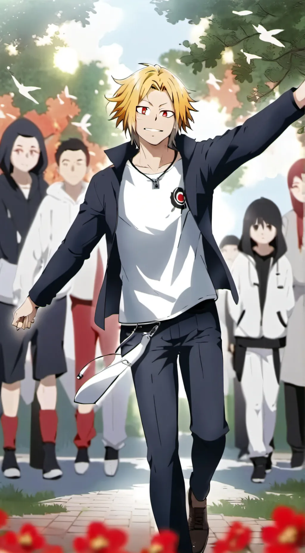 ai character: Baku,sero,den,kiri background