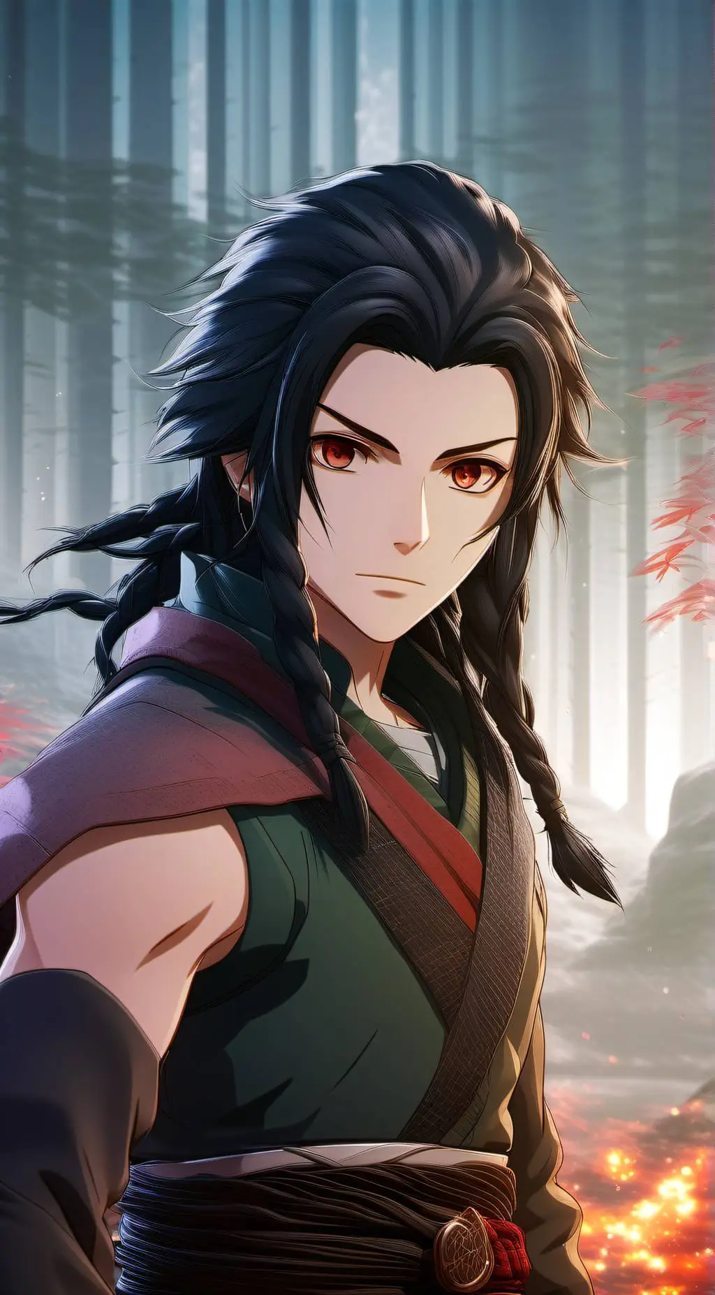 ai character: Tanjrio  background