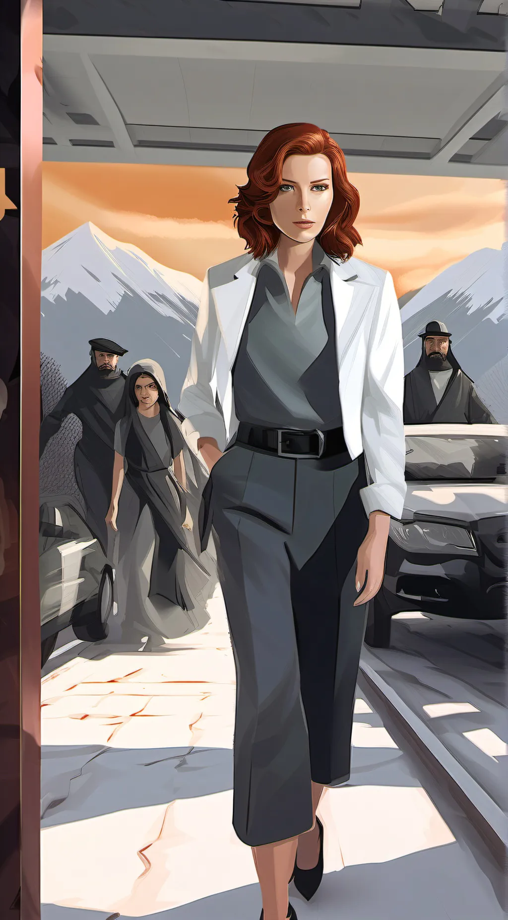ai character: black widow background
