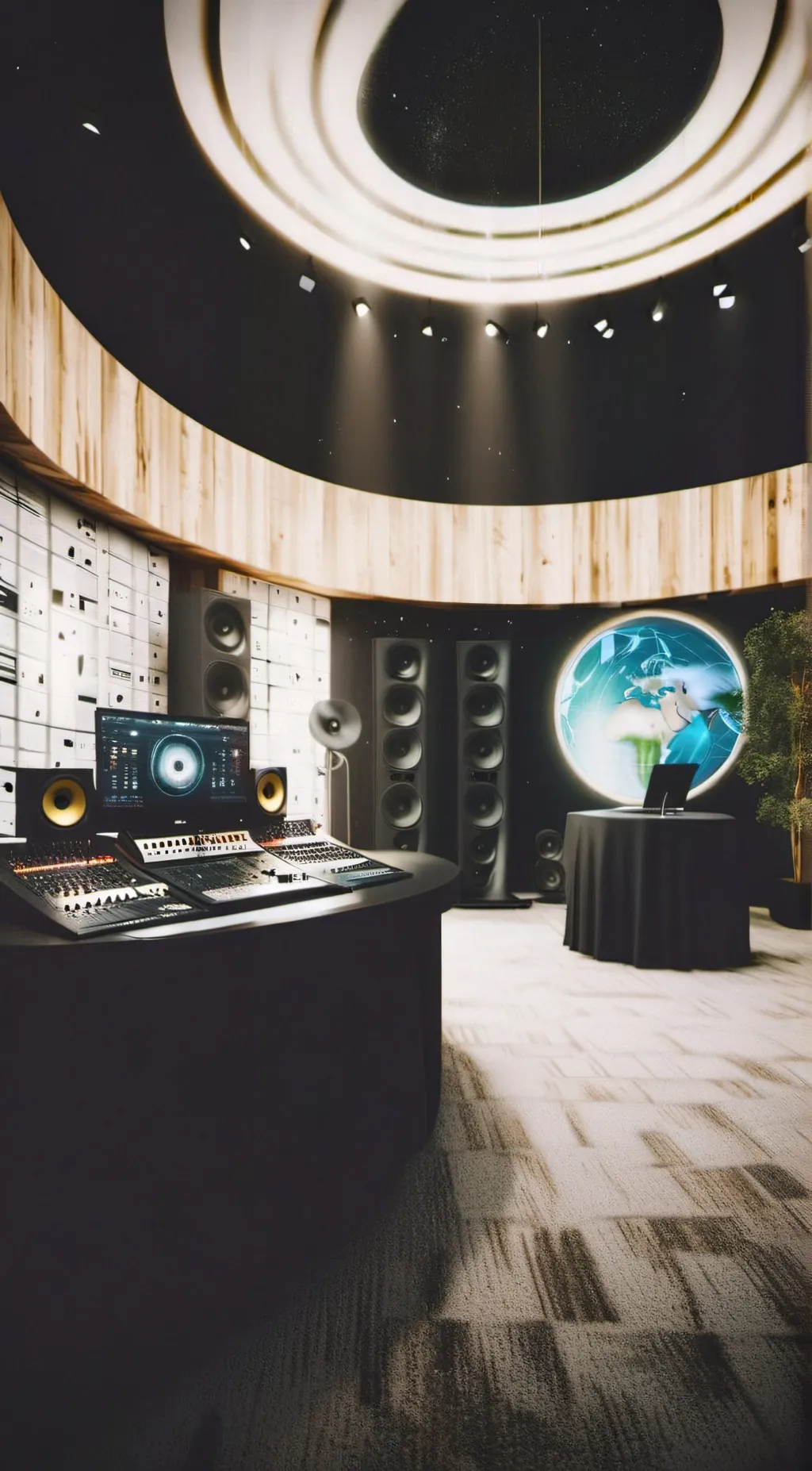 ai character: radio station  background