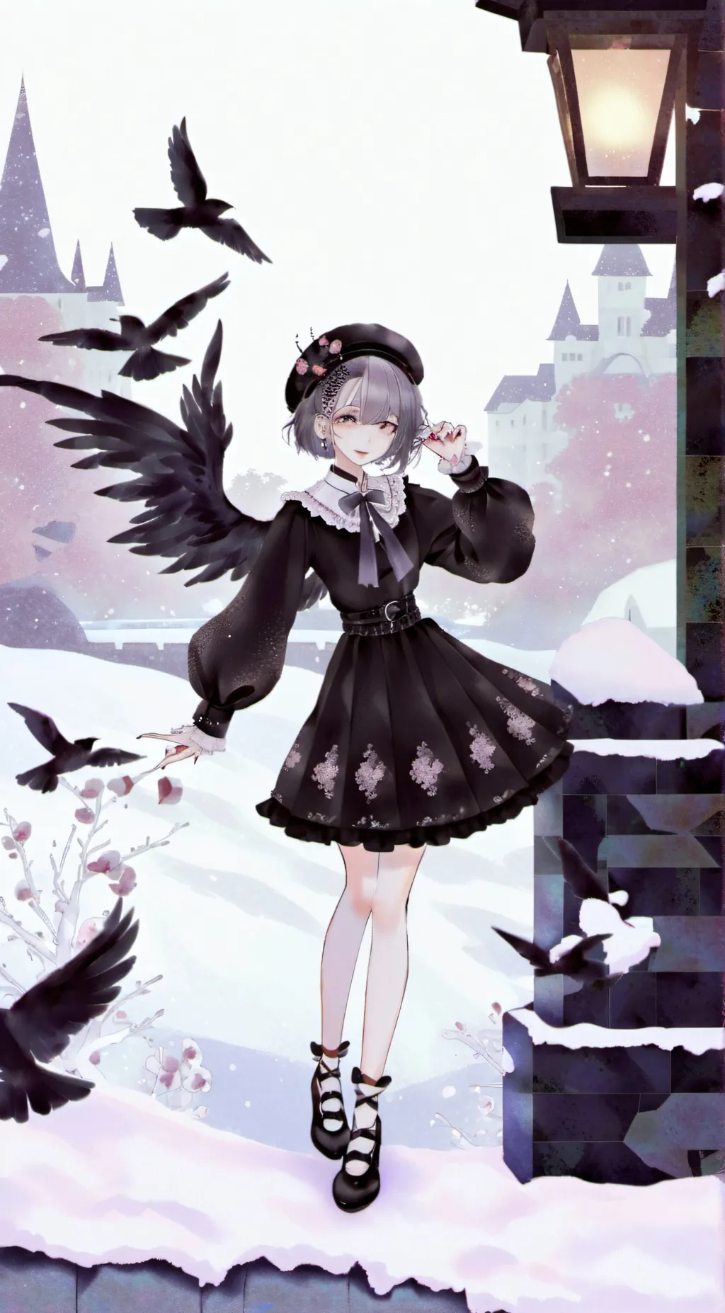ai character: Violet background