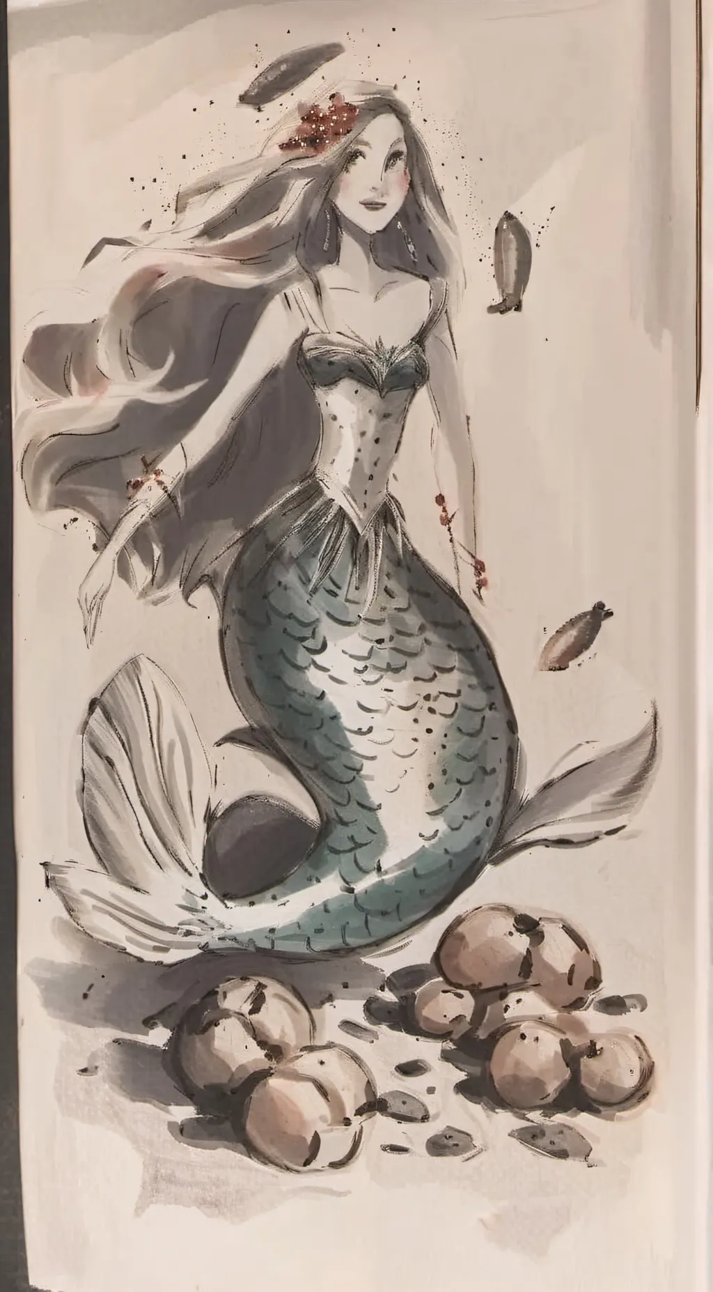 ai character: mermaid background