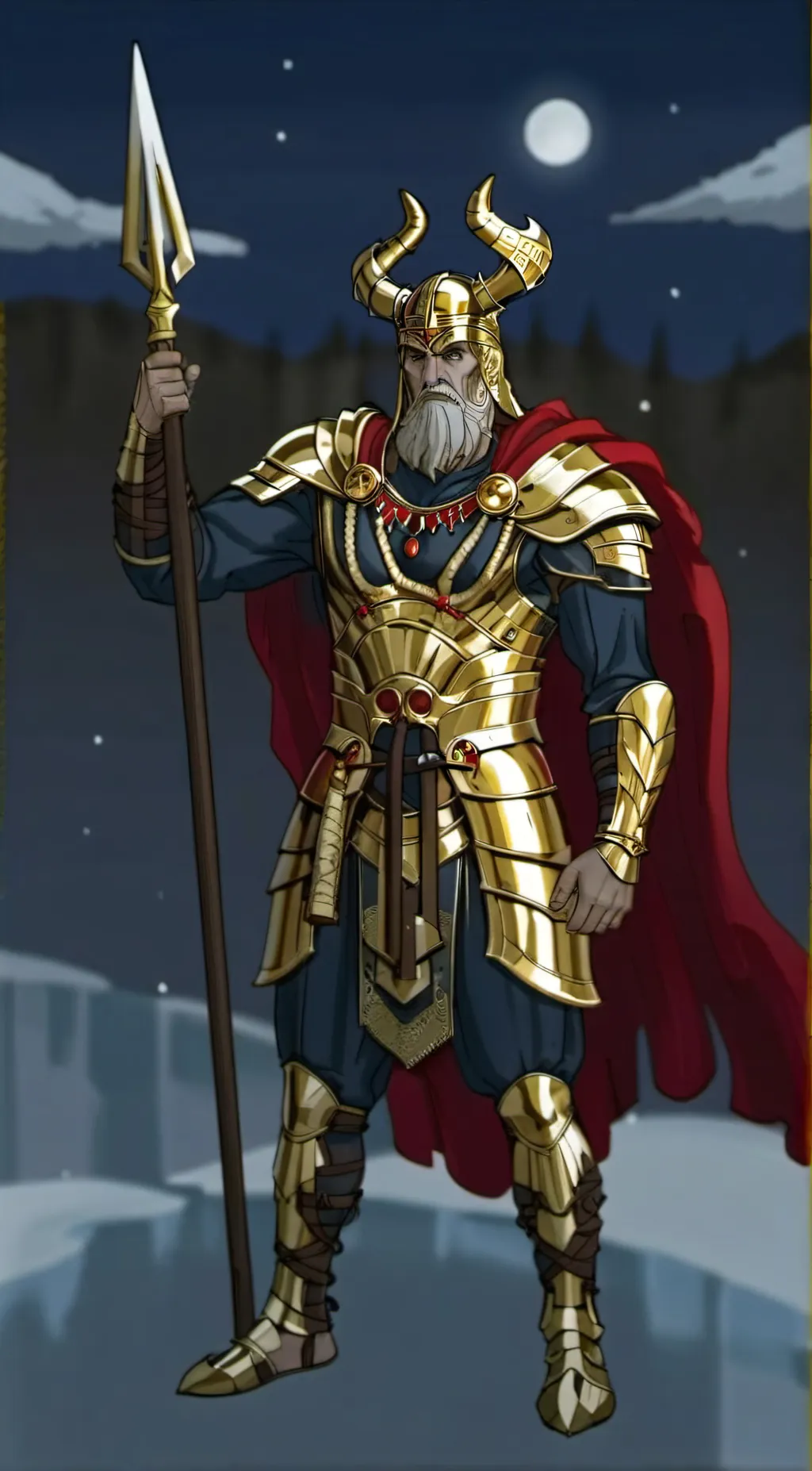 ai character: Odin Allfather  background