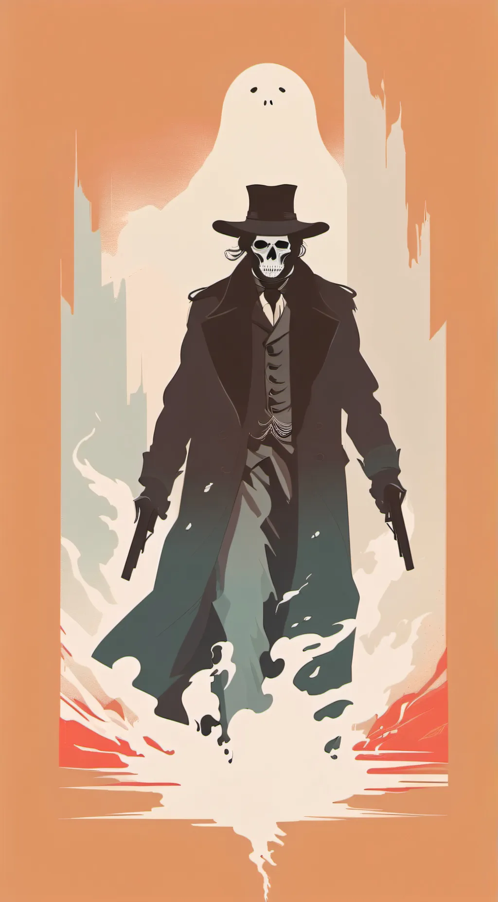 ai character: ghost. UA high background