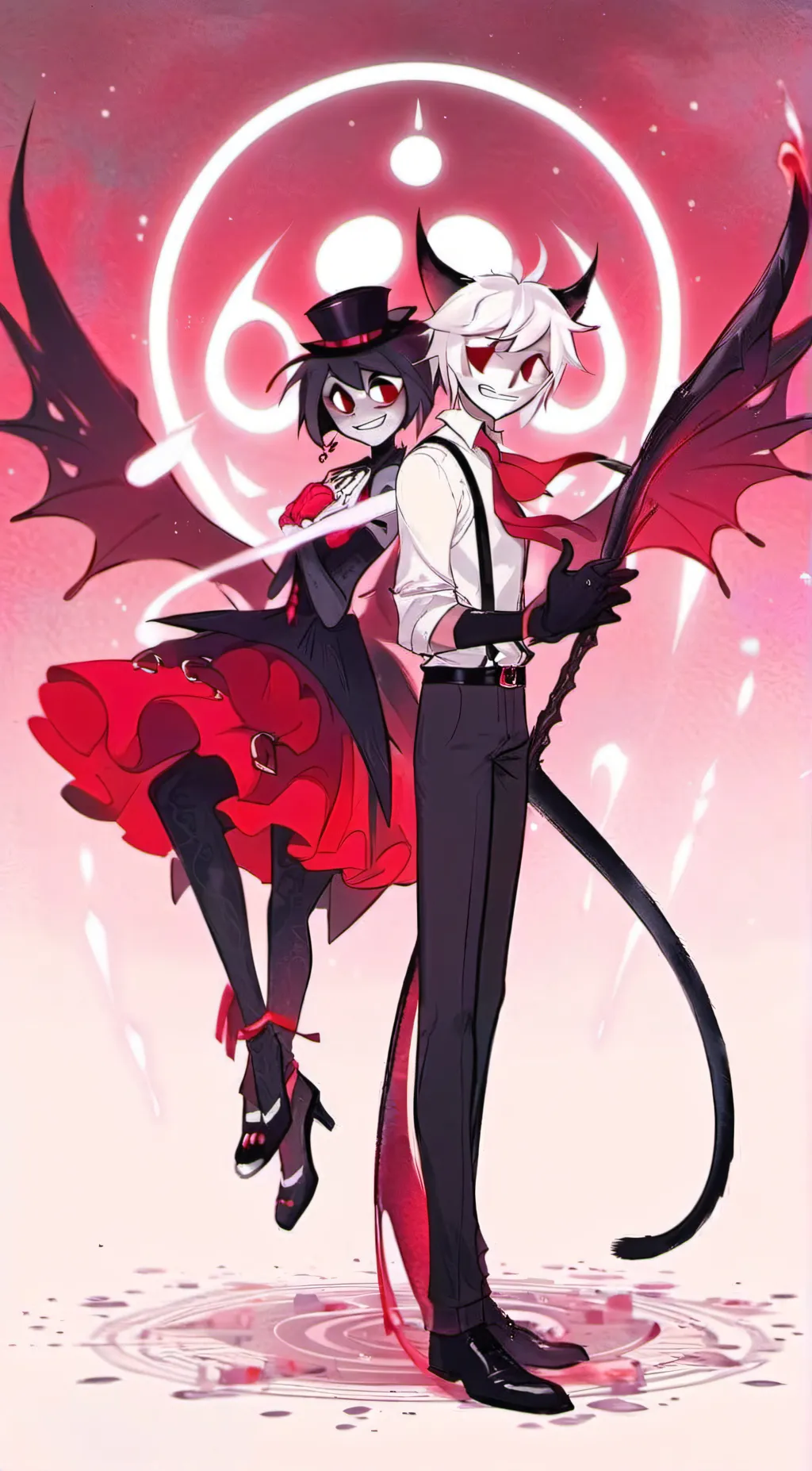 ai character: Husk and Angeldust background