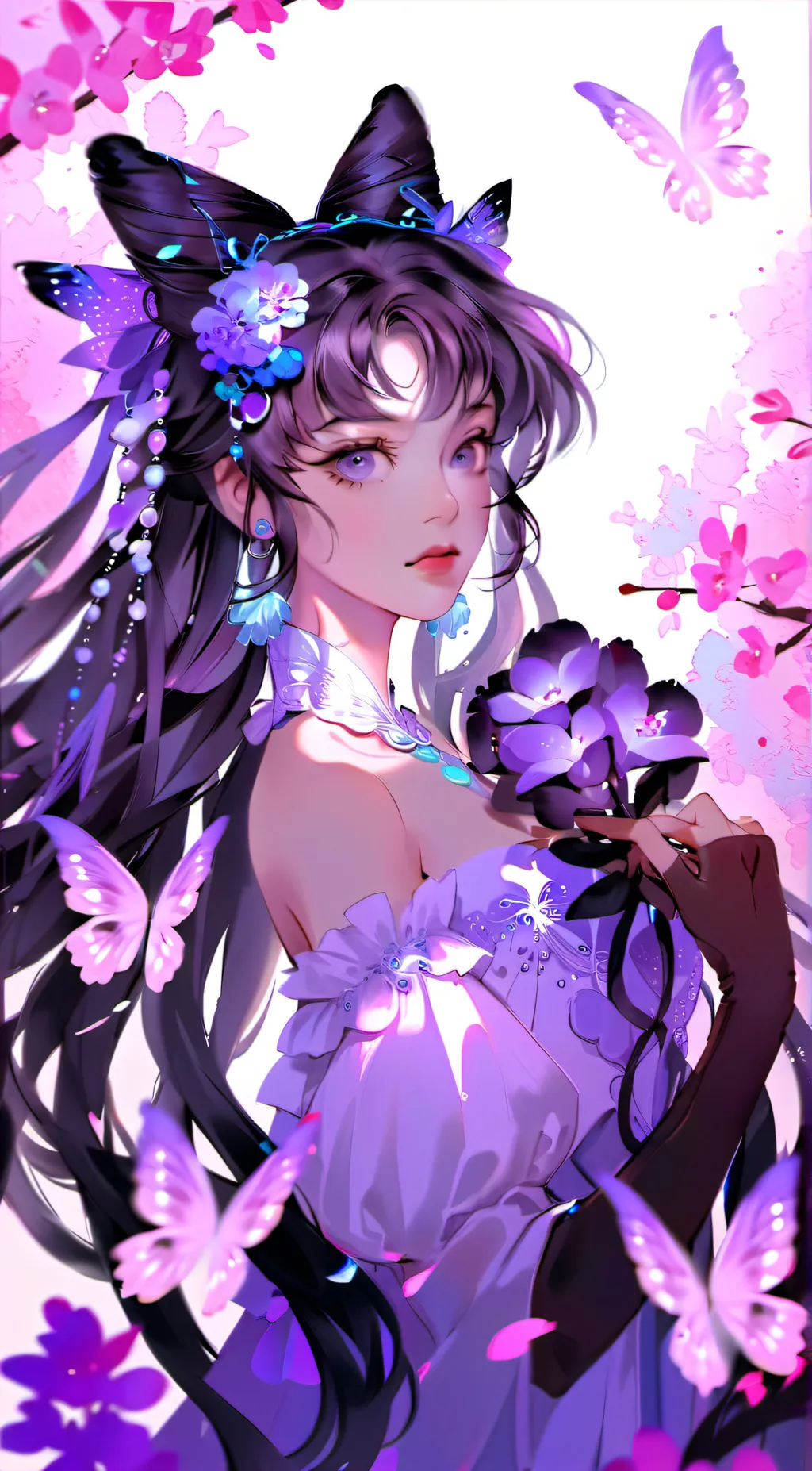 ai character: Lilac background