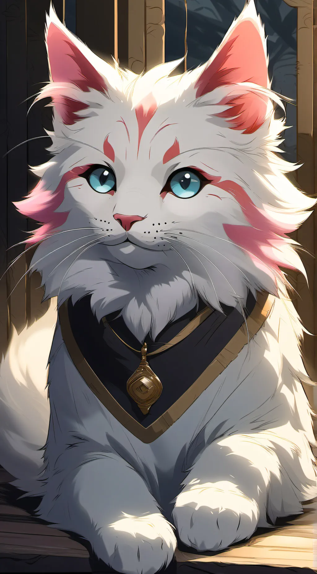 ai character: Angel dusts cat background