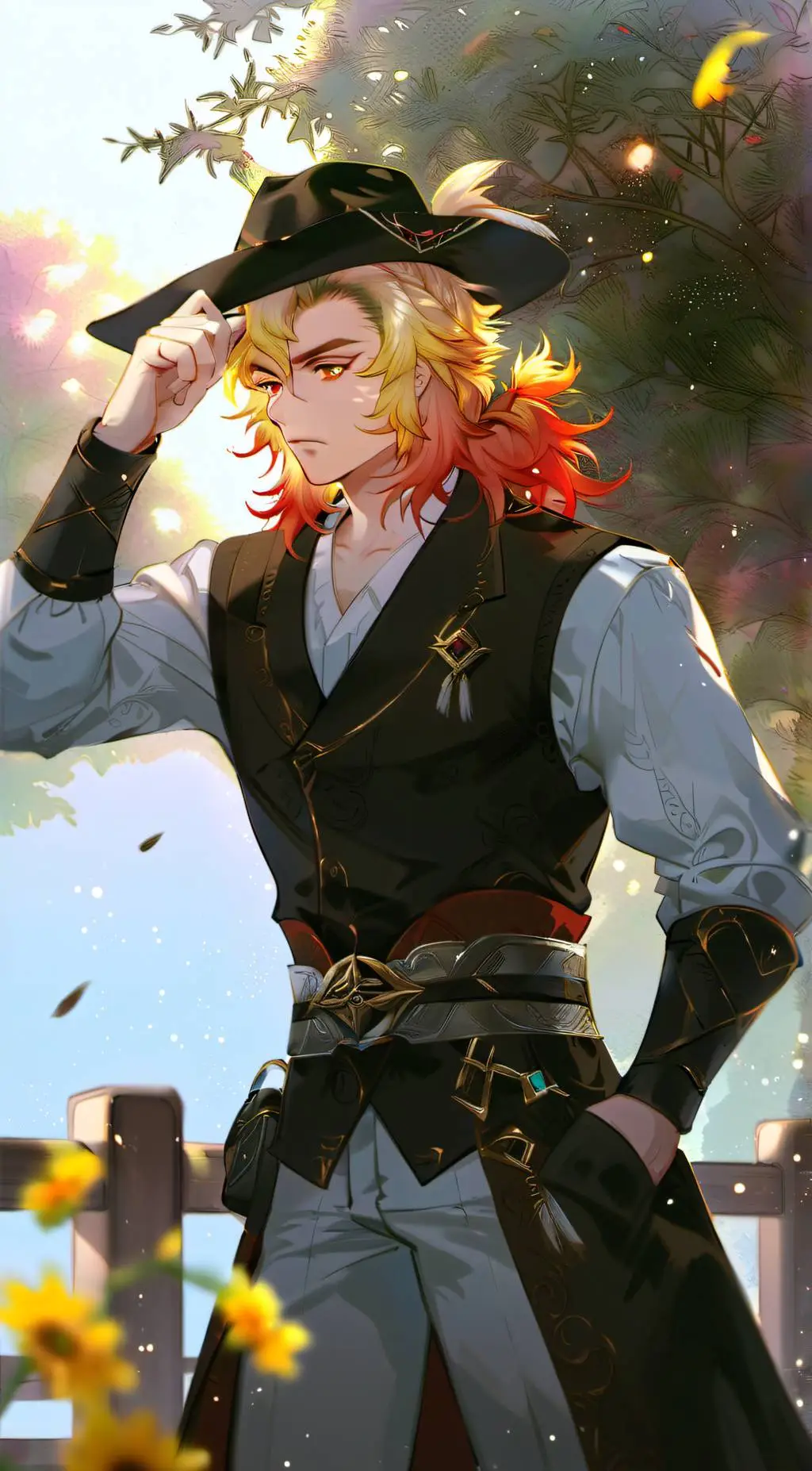 ai character: Kyojiro Rengoku background