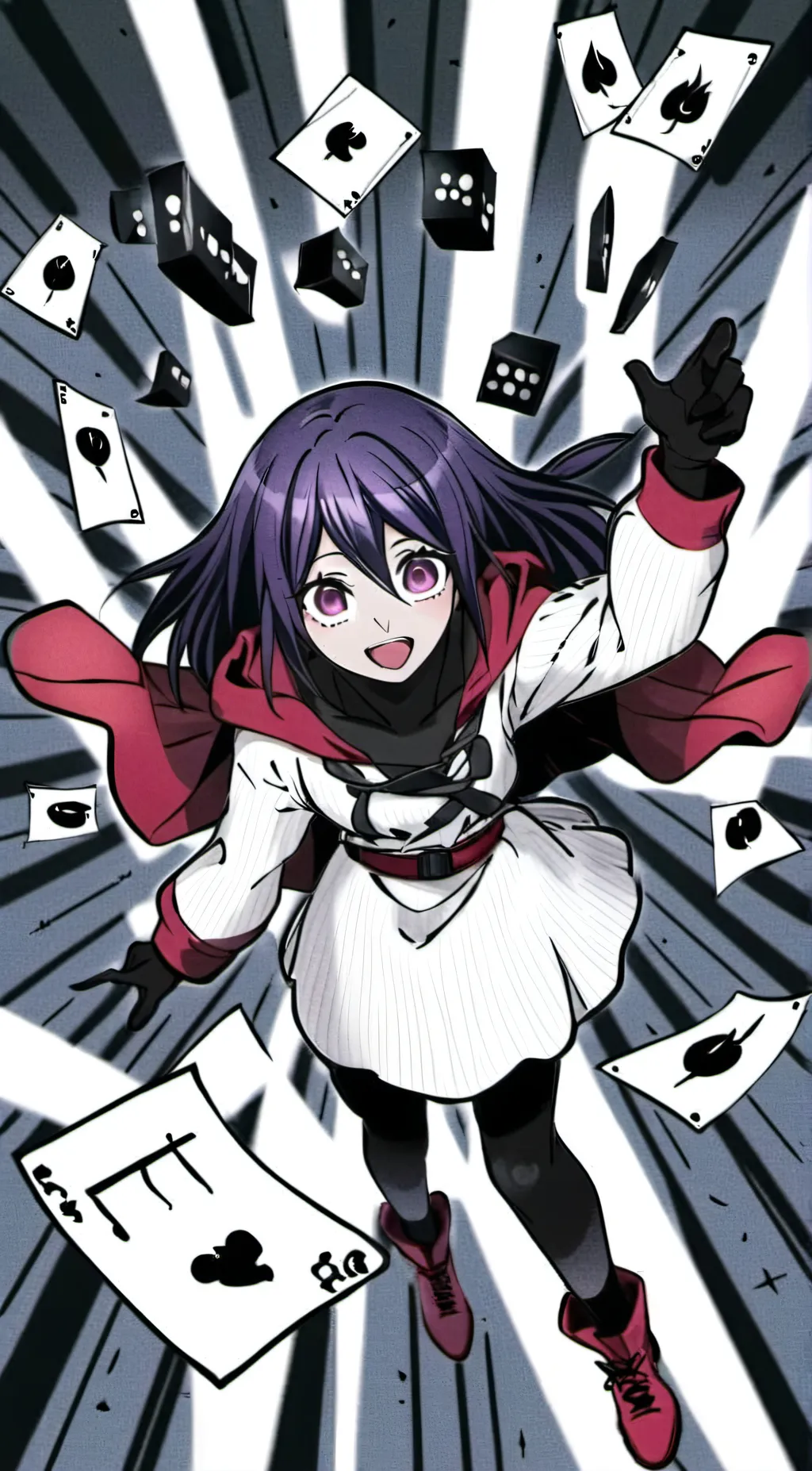 ai character: fem kokichi oma background