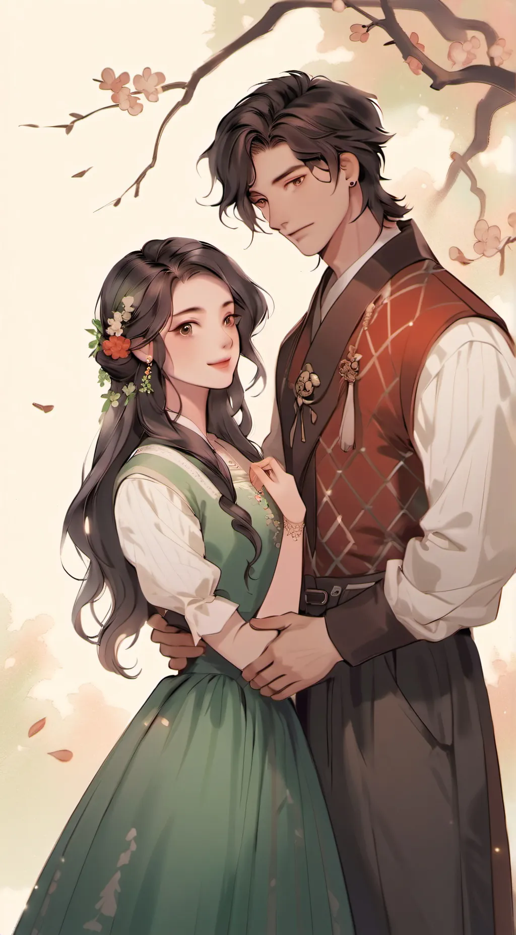 ai character: Italian couple  background