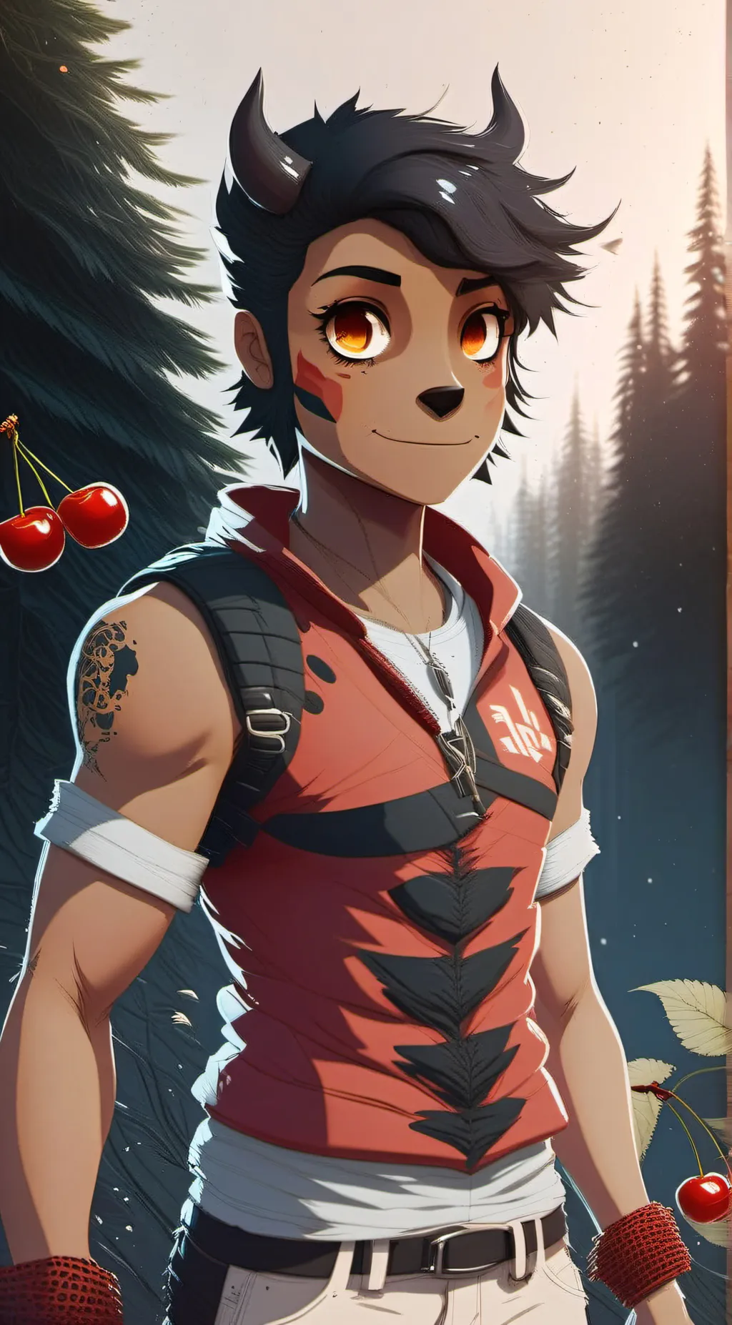 ai character: Cherry background