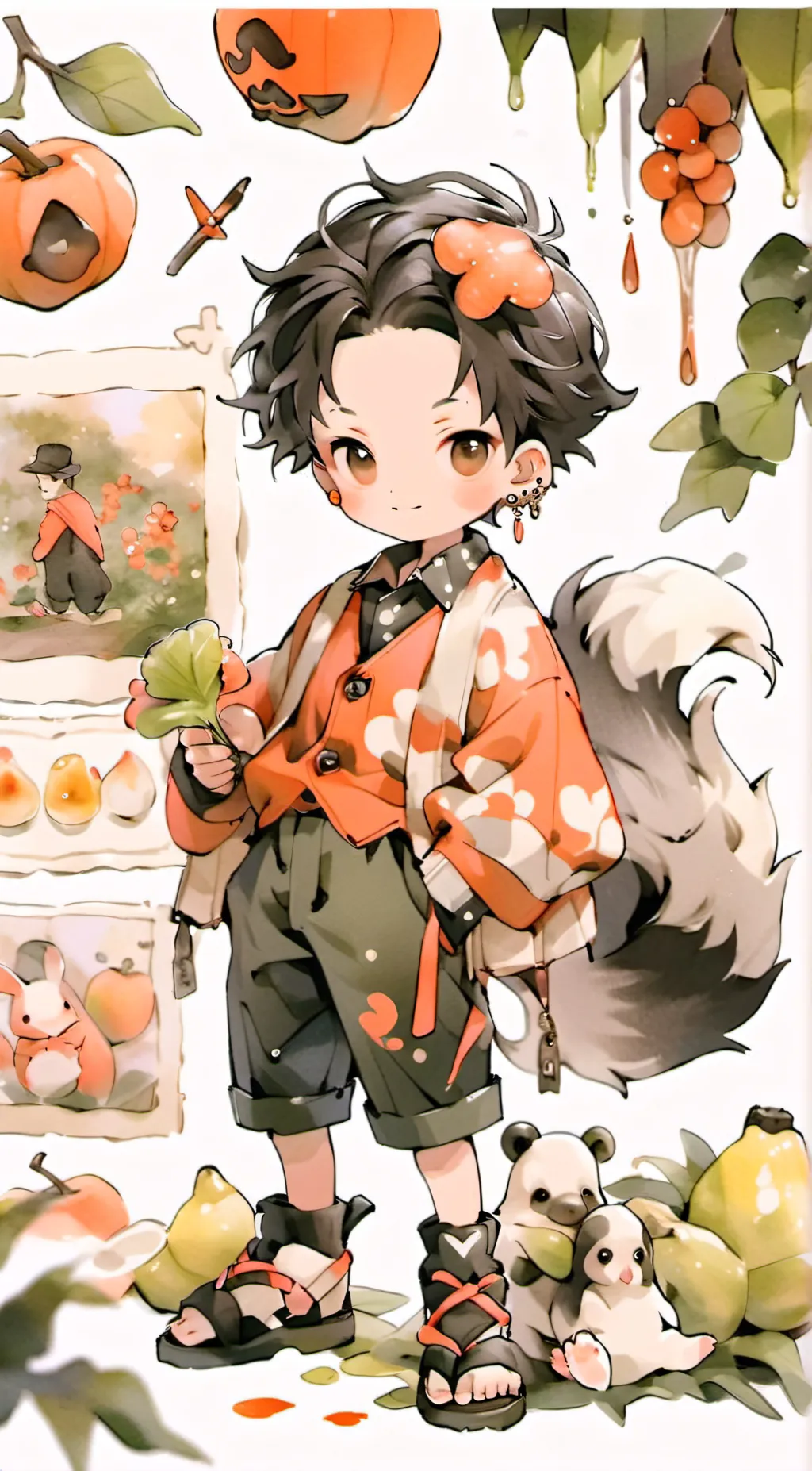 ai character: Skunk boy background