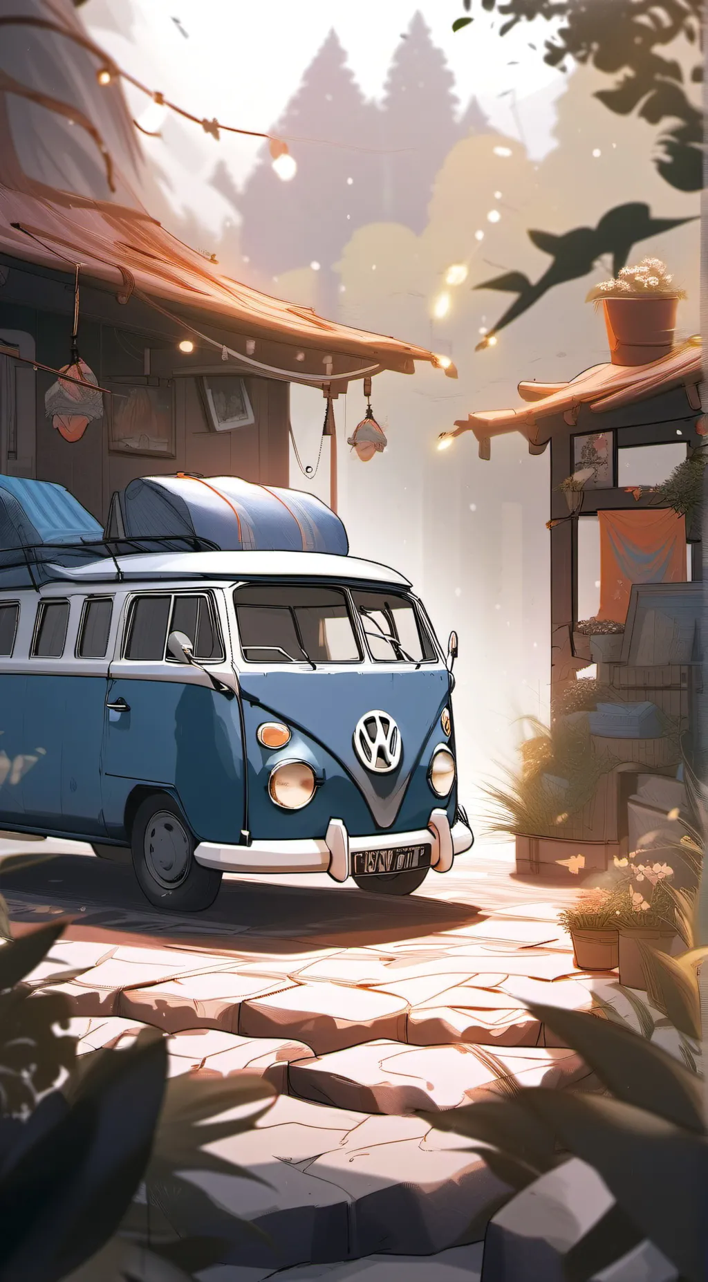 ai character: family road trip  background