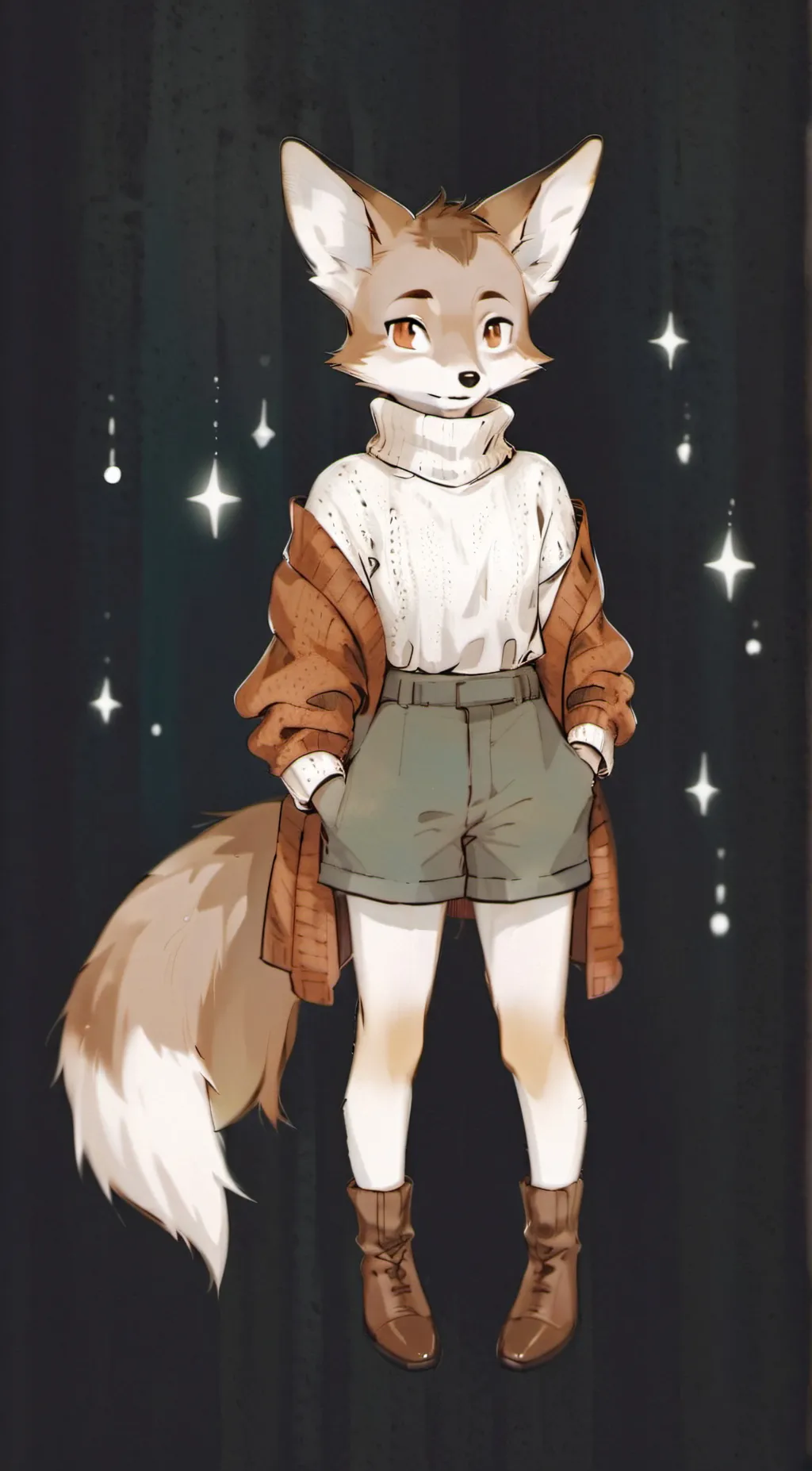 ai character: フォース。(fox)  background