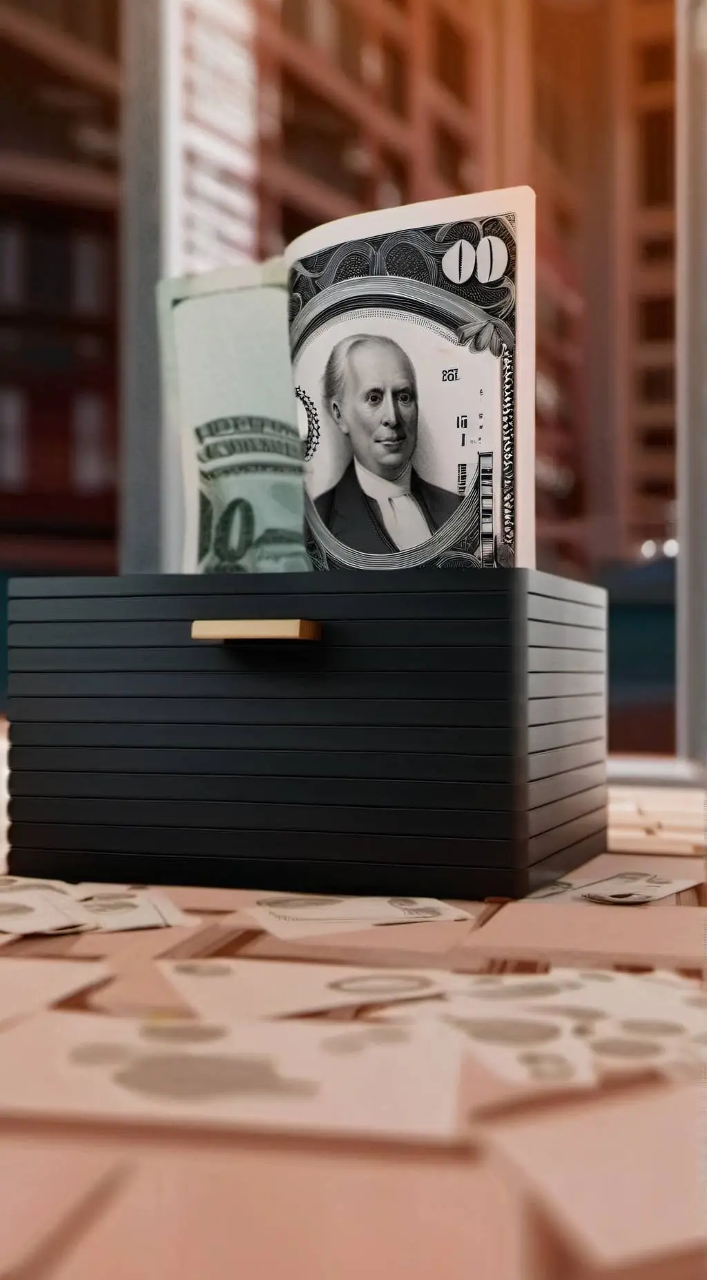 ai character: tadc robbing bank background