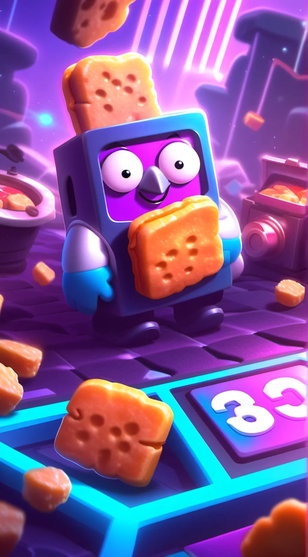 ai character: CHICKEN VS COWS background