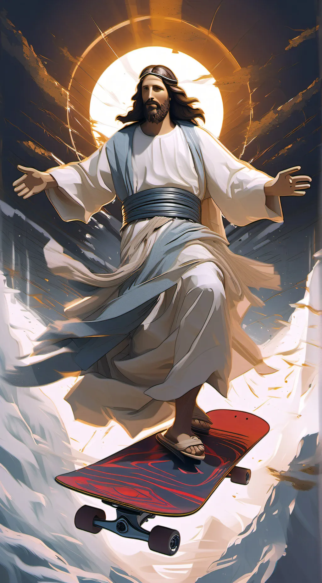ai character: Jesus background