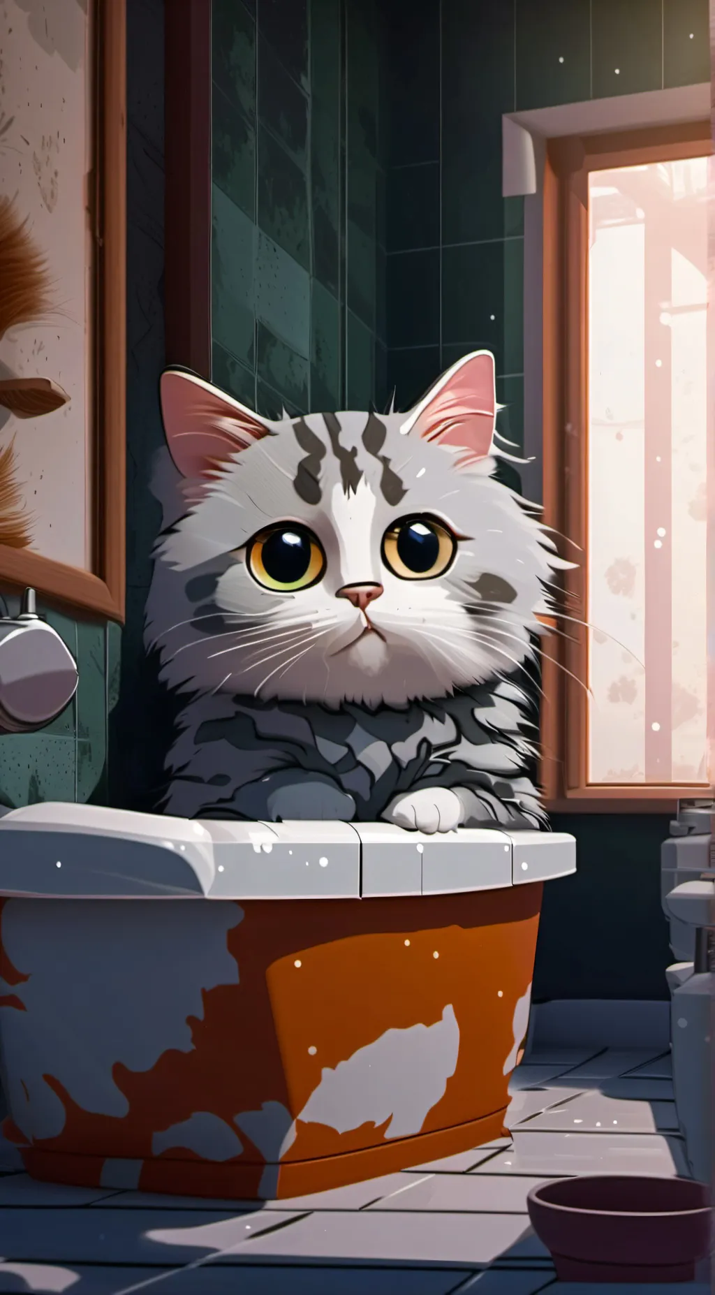 ai character: Chubby kitten background