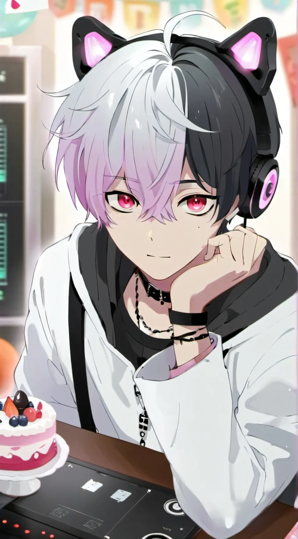ai character: Cream background