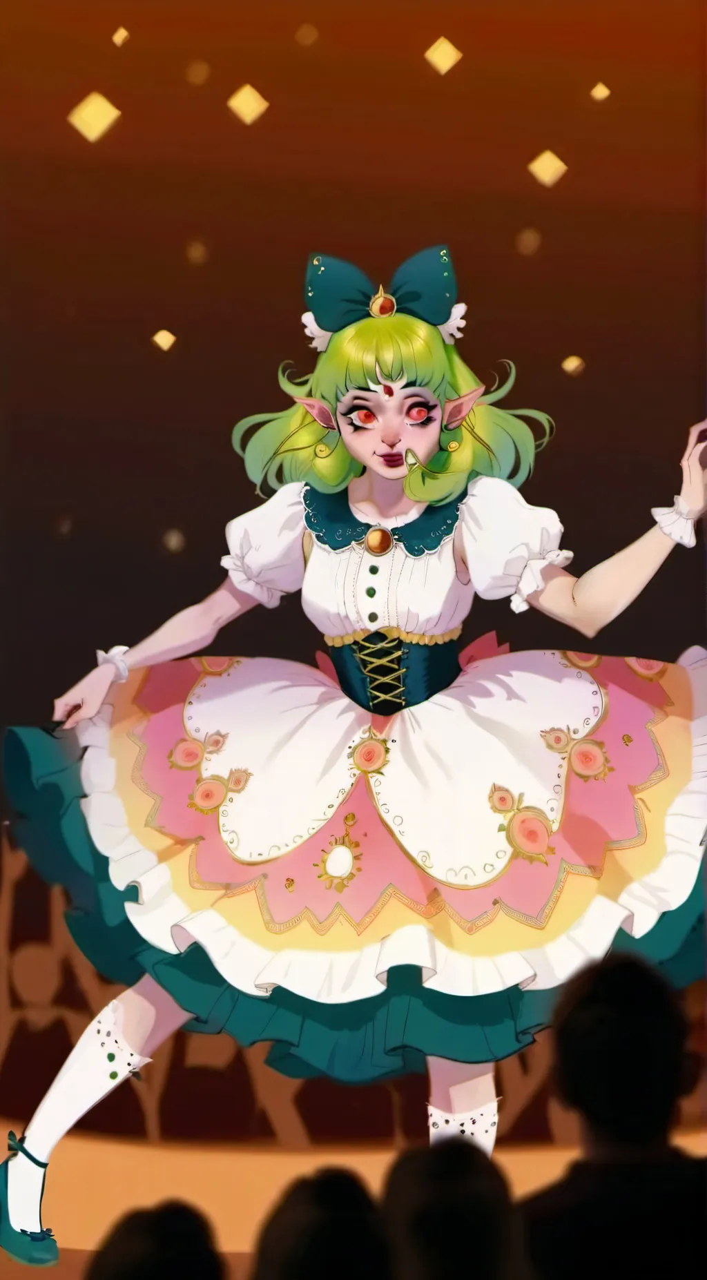 ai character: Melanie Martinez  background
