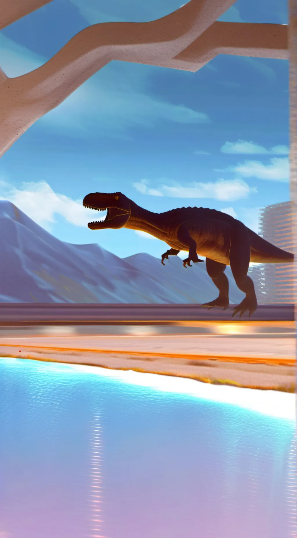 ai character: T-rex  background