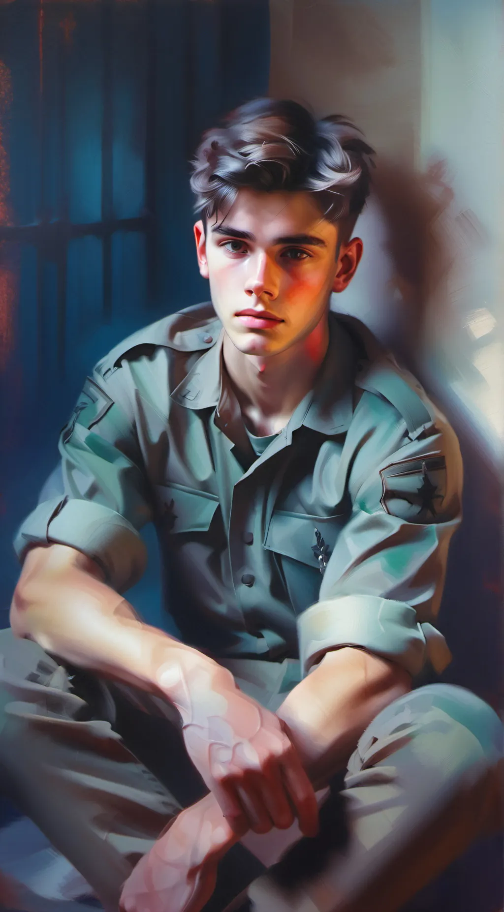 ai character: Justin  background