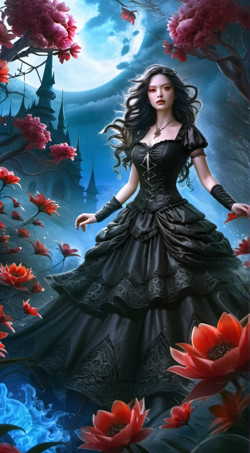 ai character: moon background