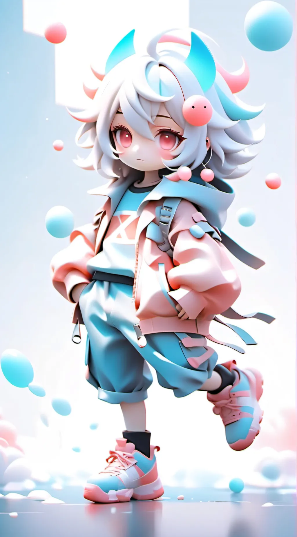 ai character: Grey background