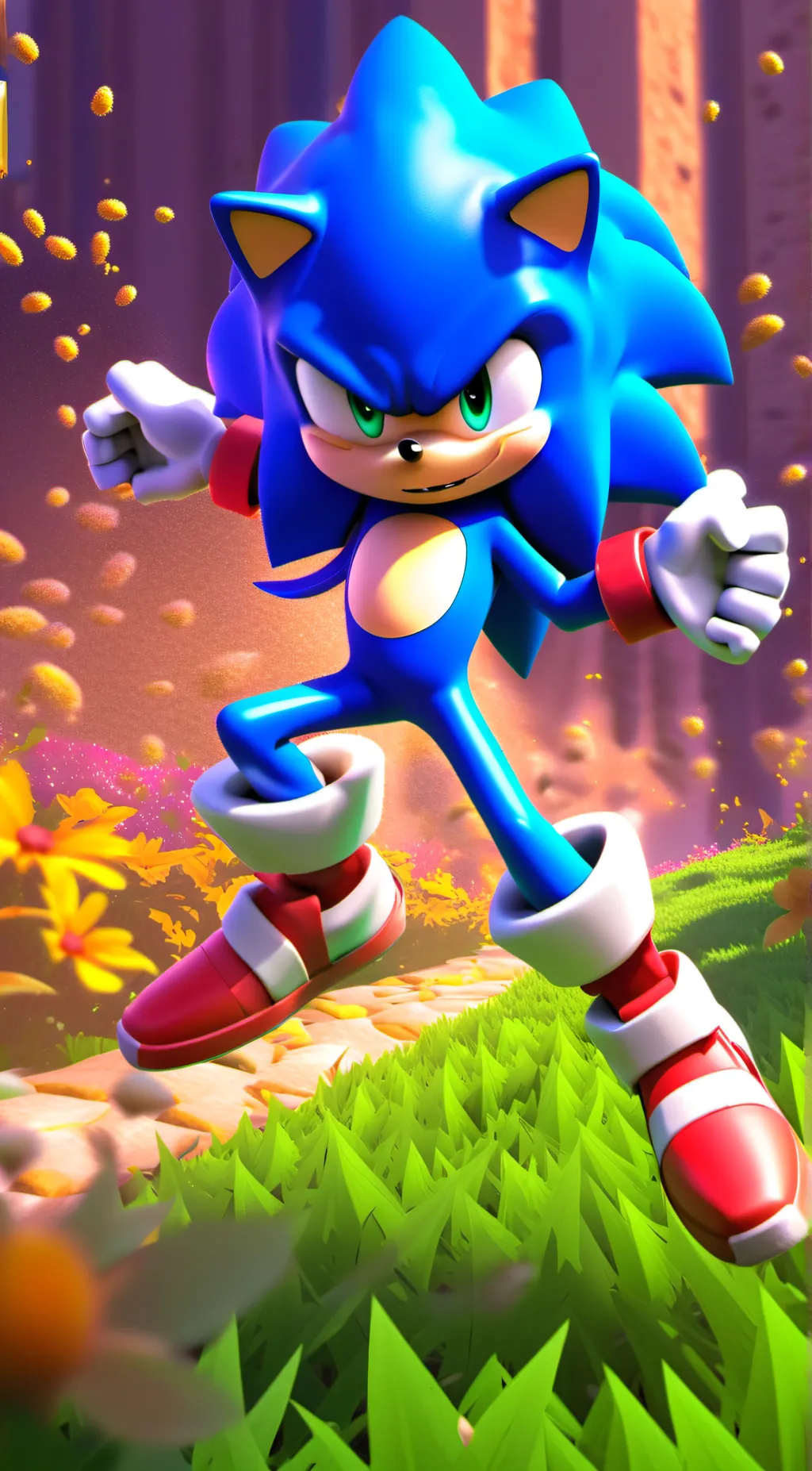 ai character: sonic  background