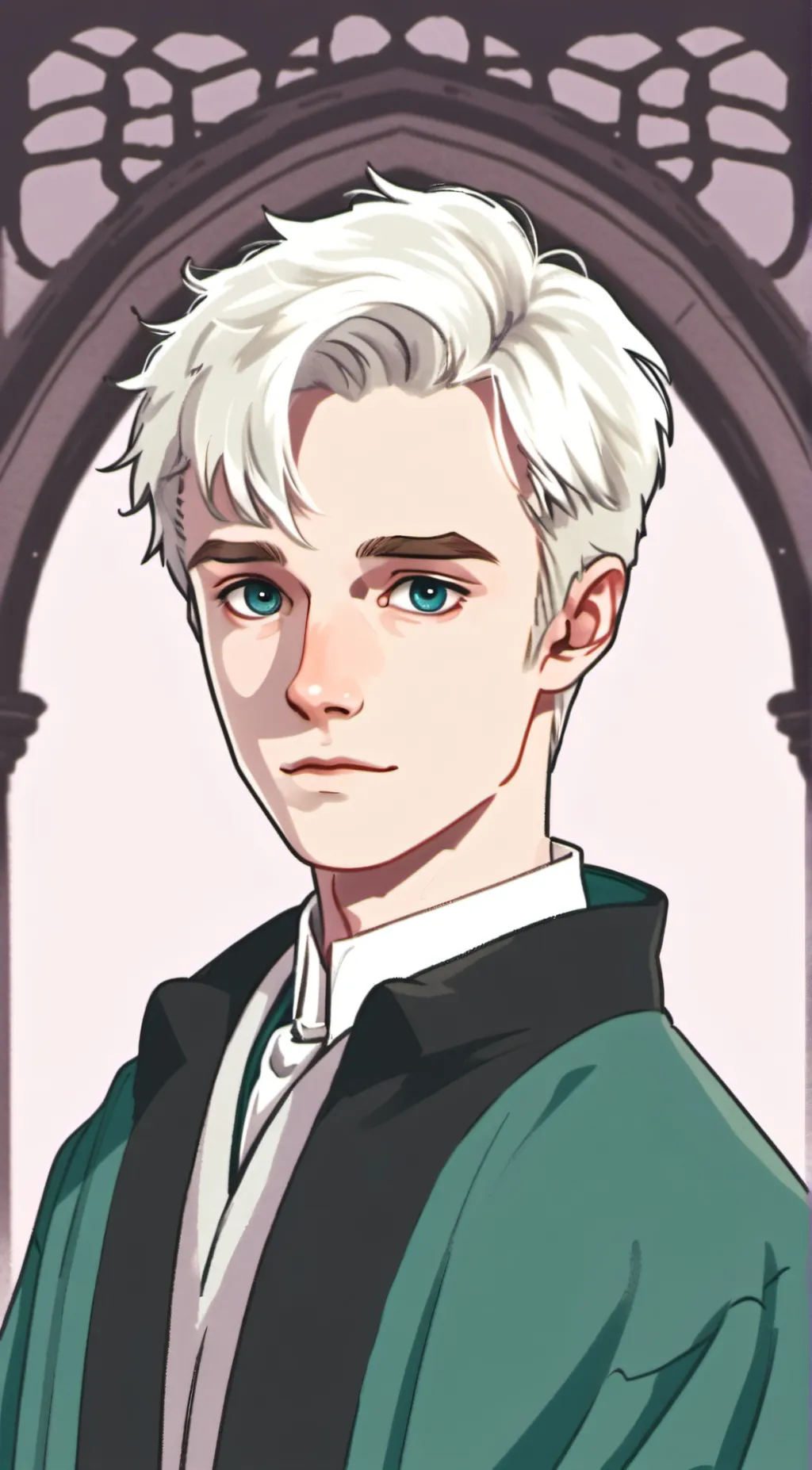 ai character: Draco Malfoy💚🍏🐍 background