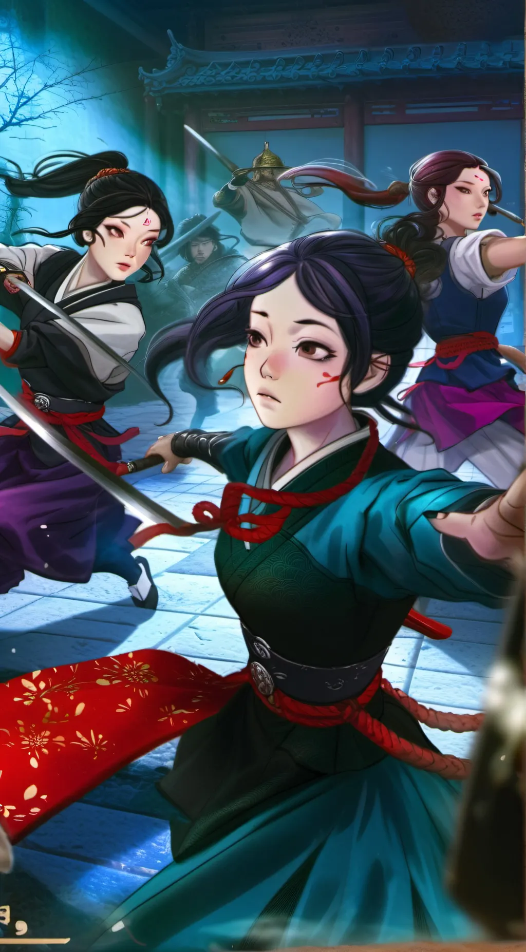 ai character: maria lisa and mia background