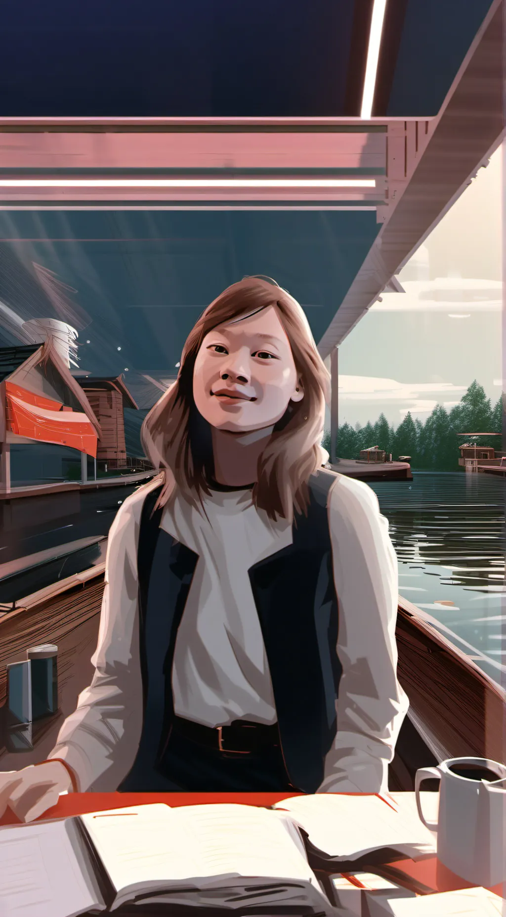 ai character: Natalie  background