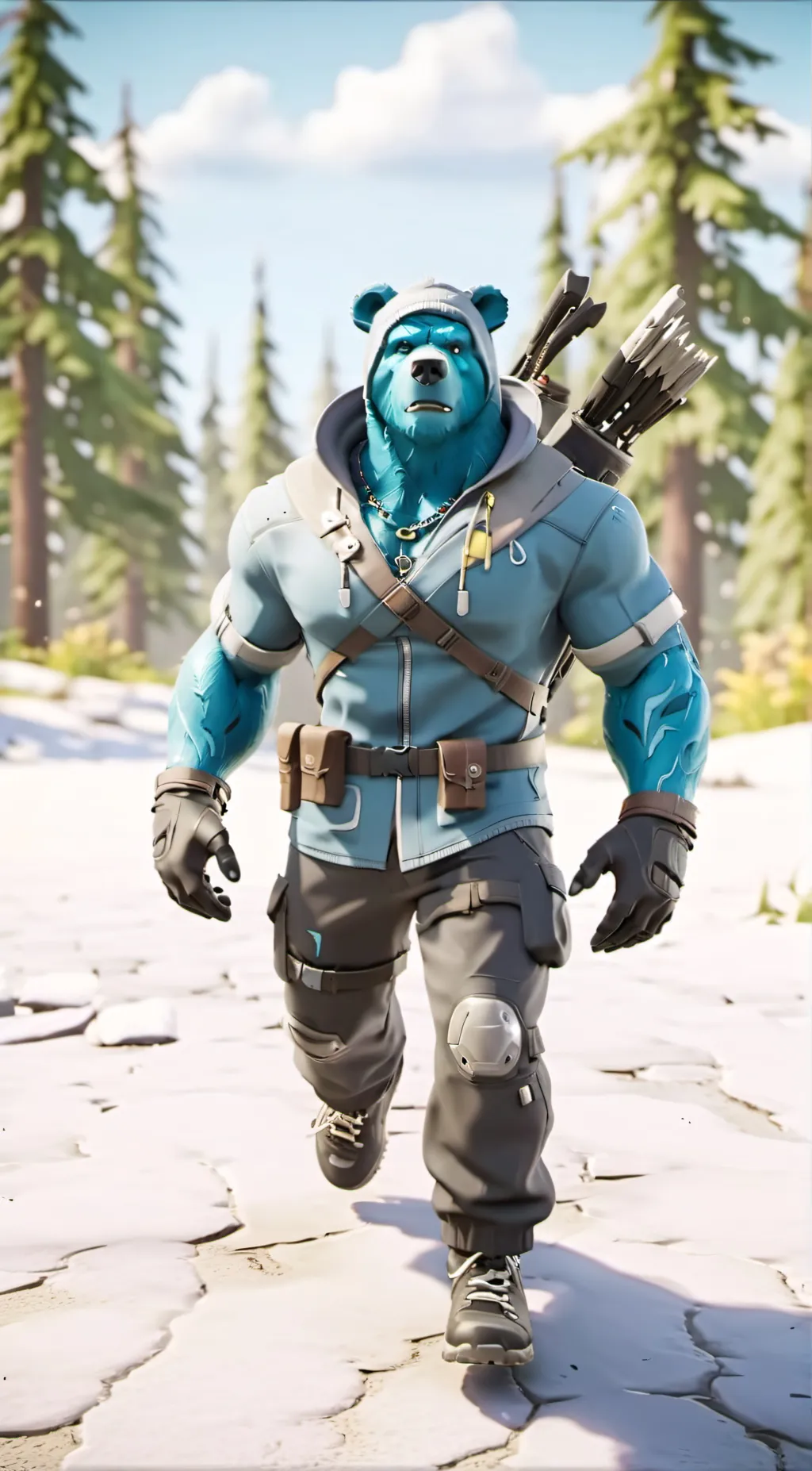 ai character: Blue background