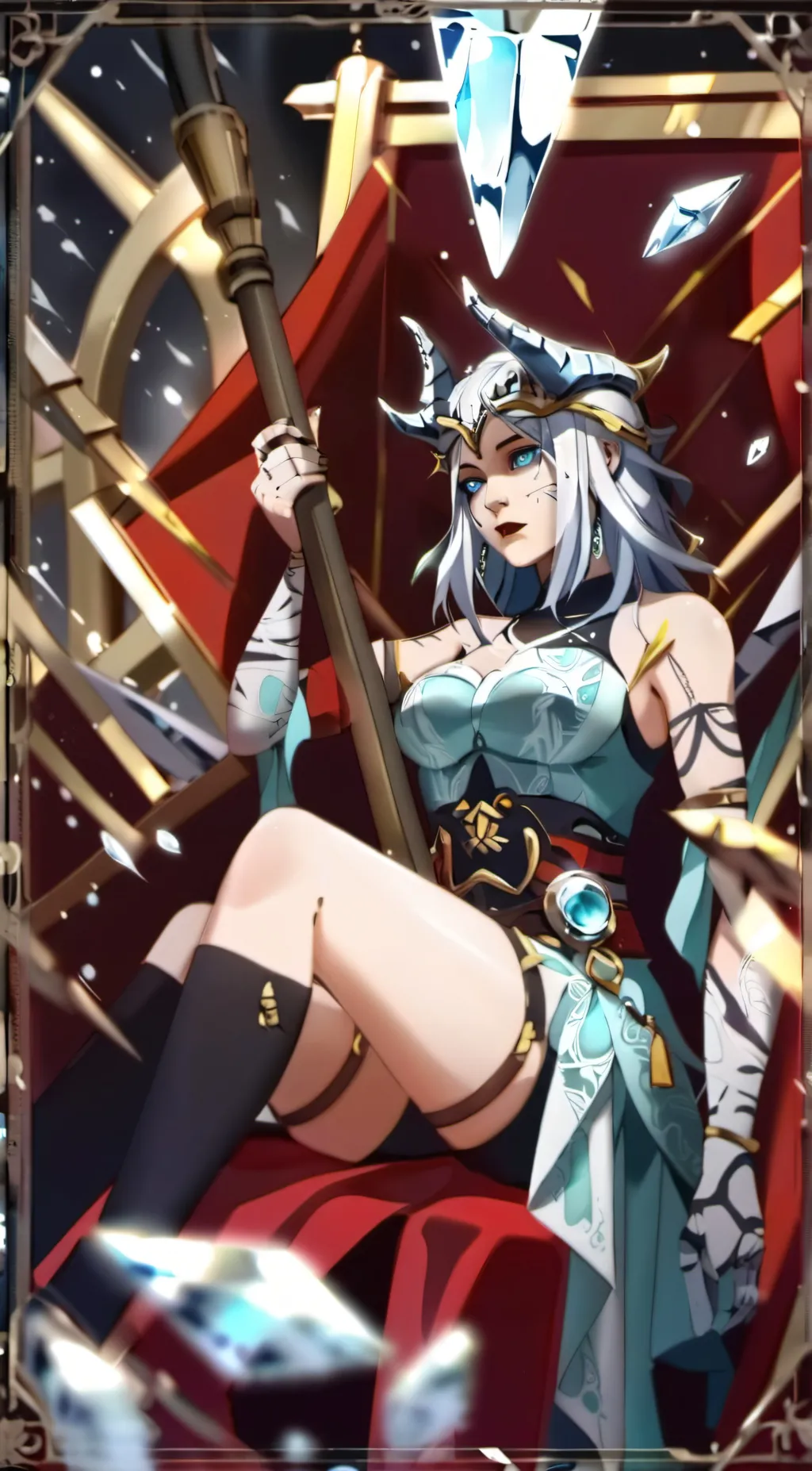 ai character: Queen of ice background