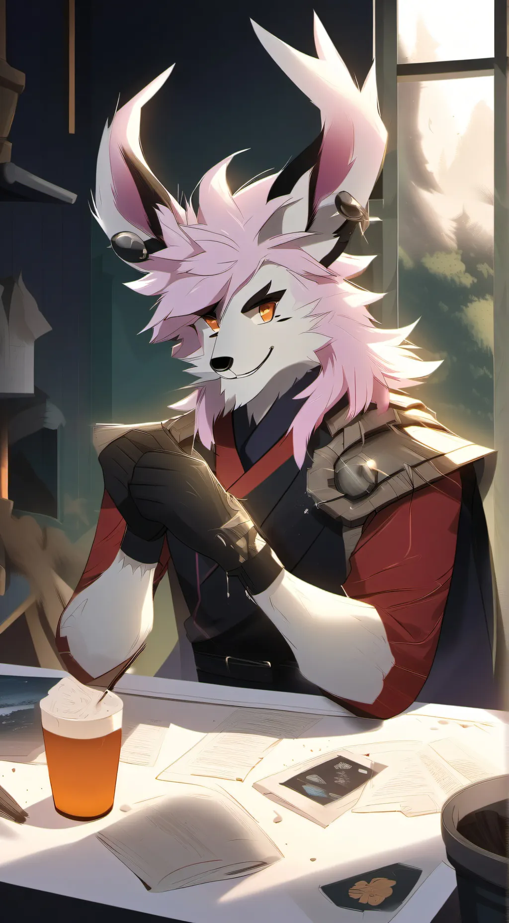 ai character: lemon wolf background
