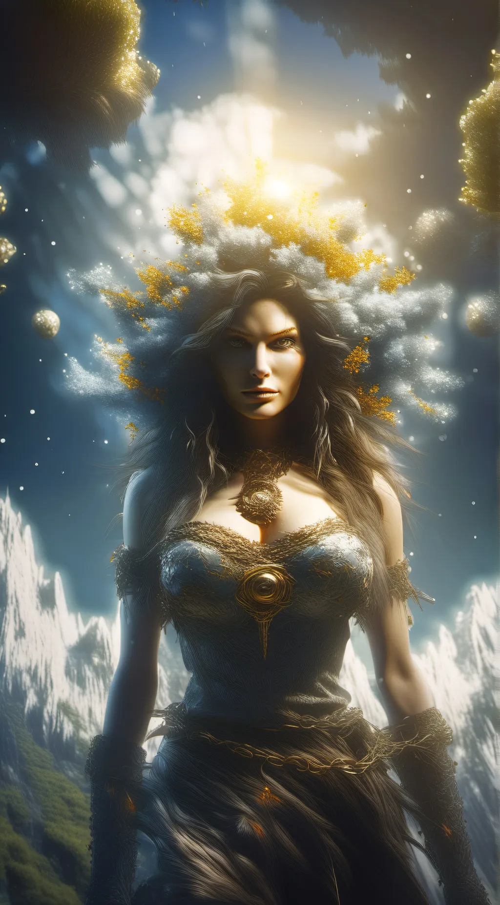 ai character: Gaia mother earth  background