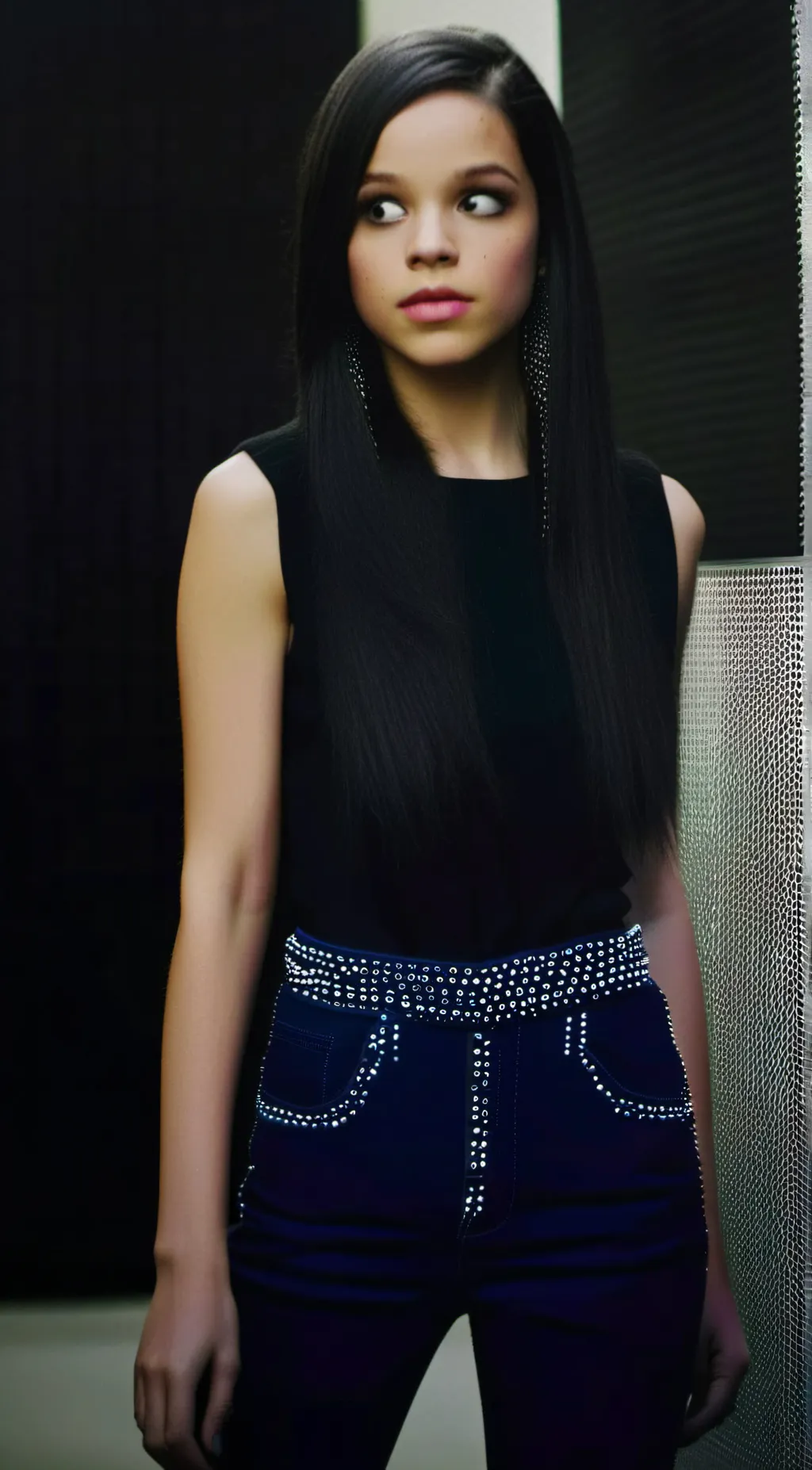 ai character: Jenna Ortega background