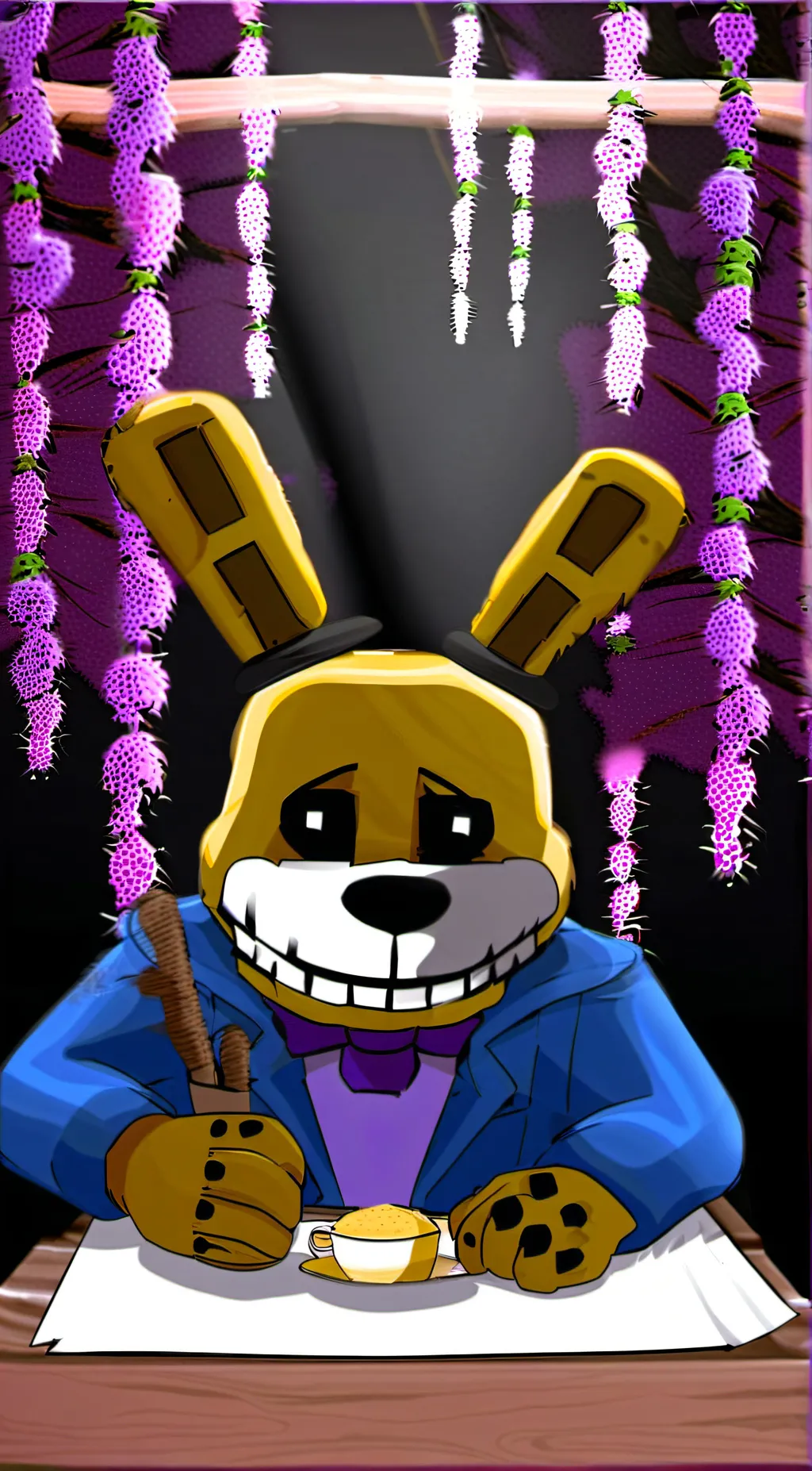 ai character: Springbonnie  background