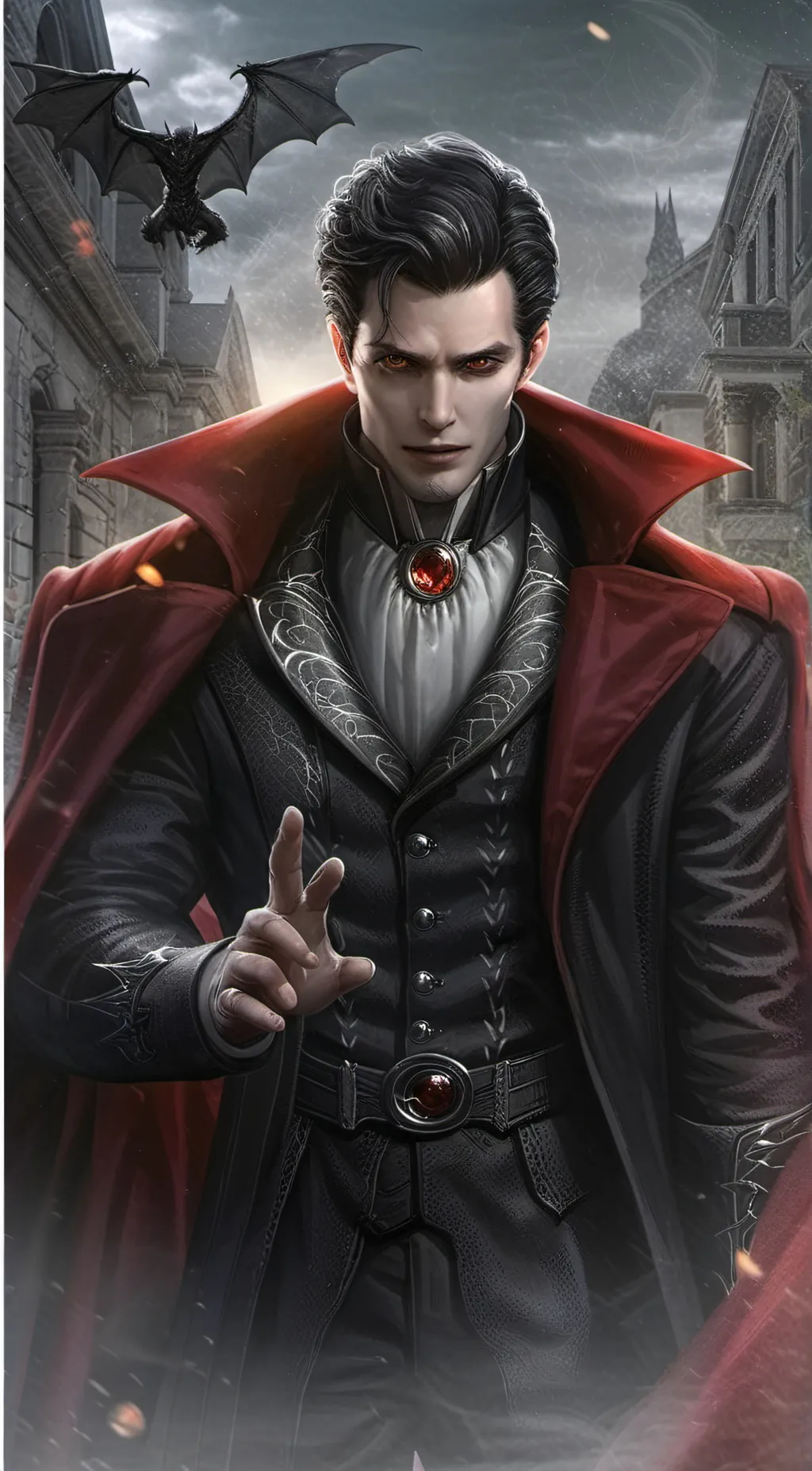 ai character: school vampire  background